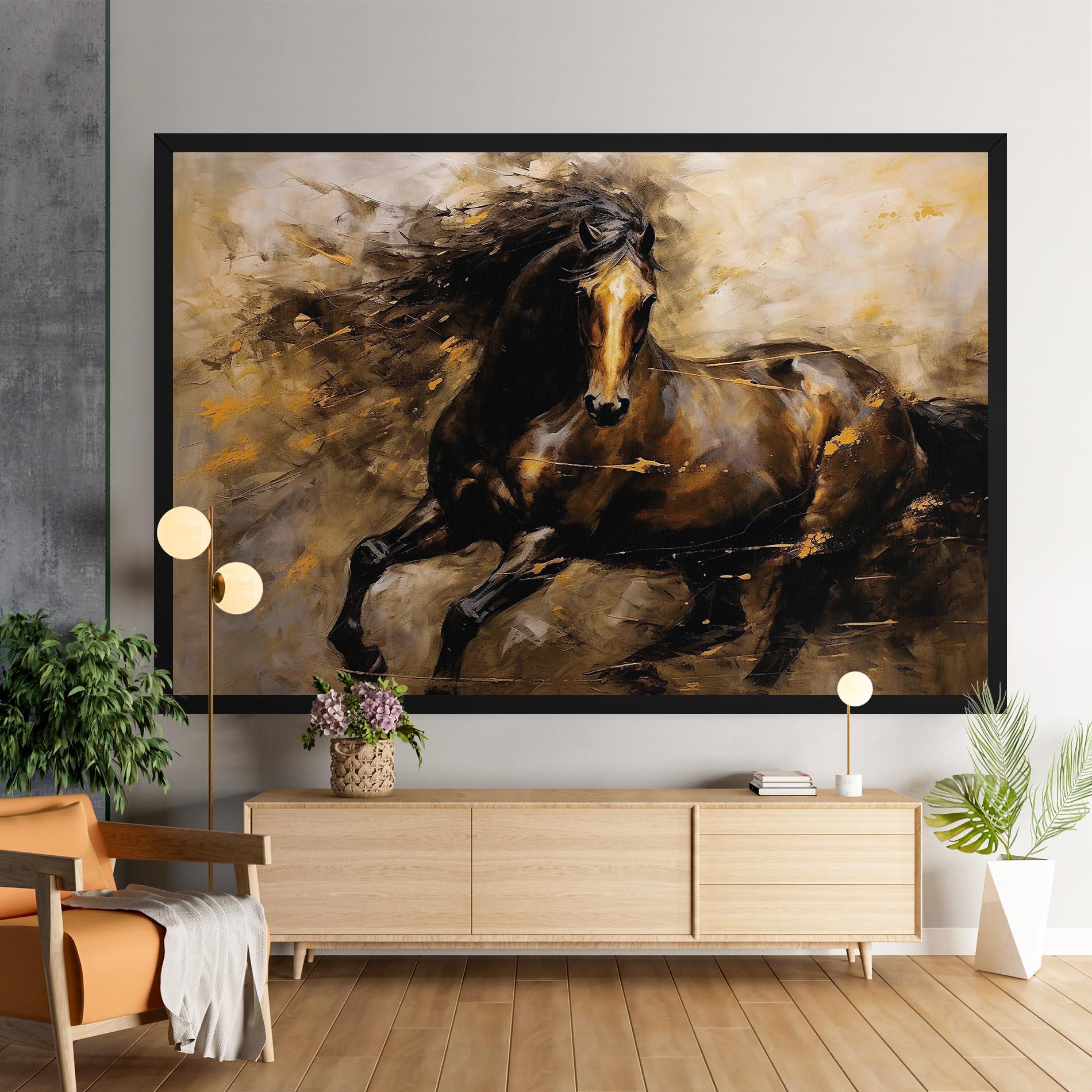 Leinwandbild Gold Brown Horse mockup 9