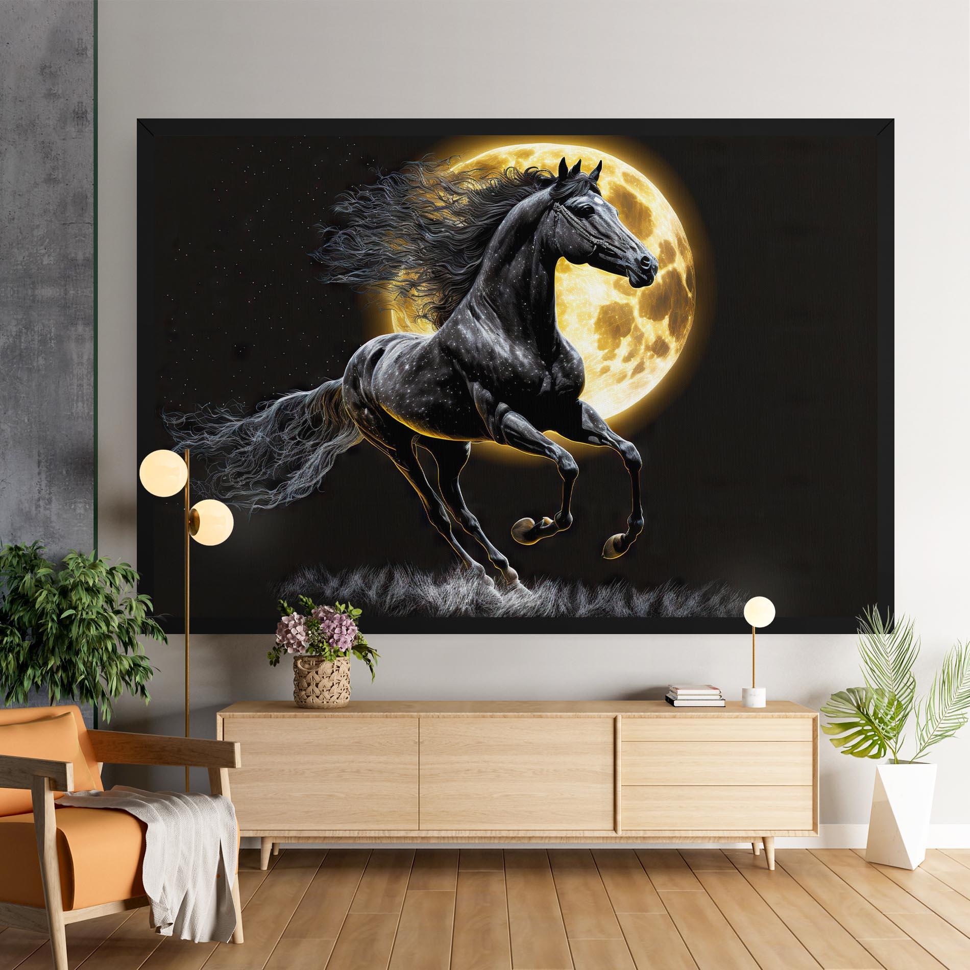 Leinwandbild Gold Moon Horse mockup 9