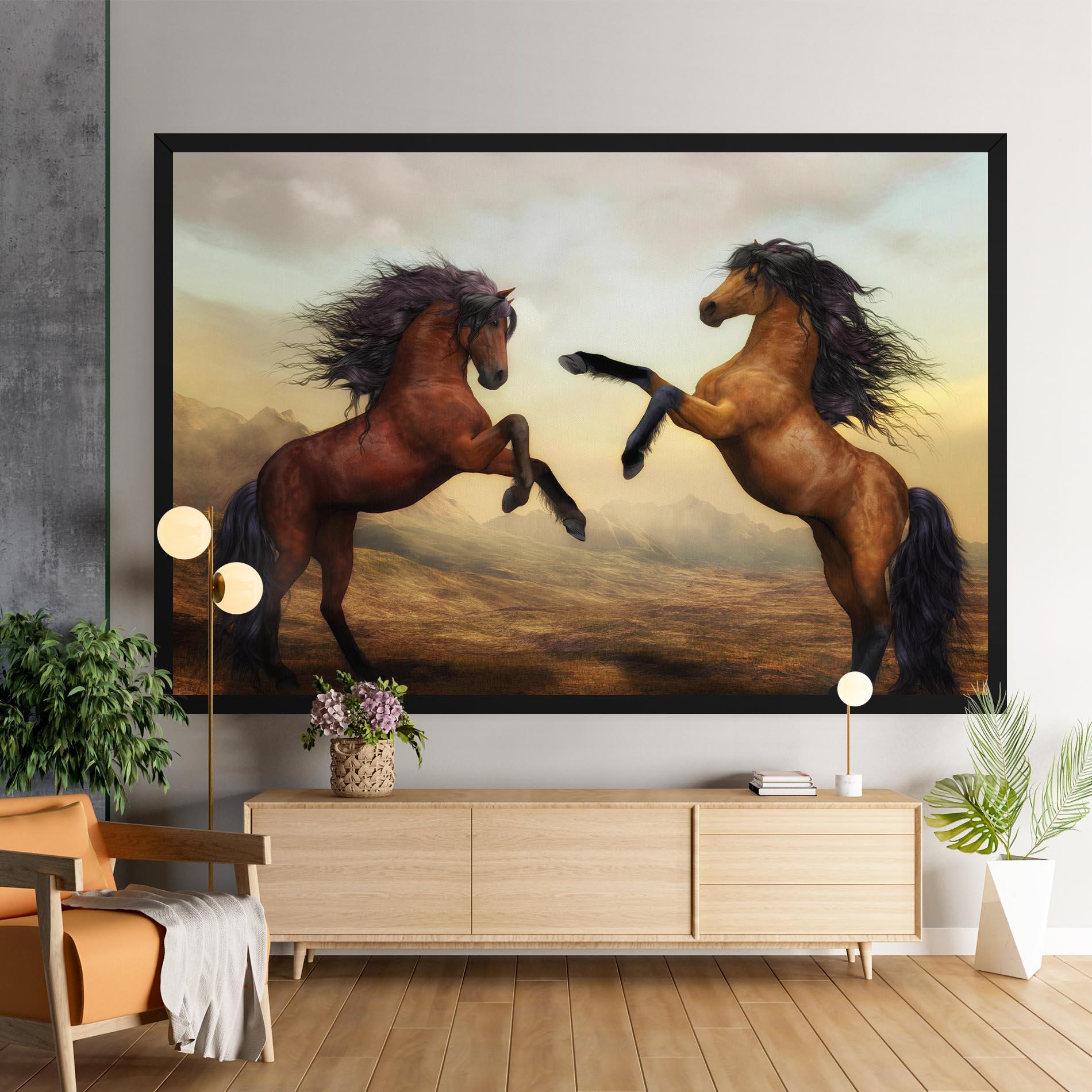 Leinwandbild Two Horses mockup 9