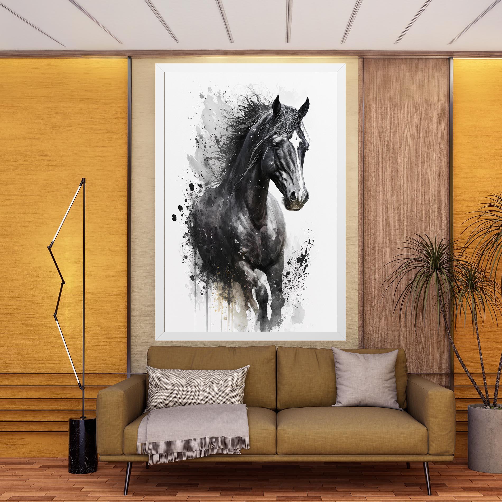 Leinwandbild Black Horse mockup 9