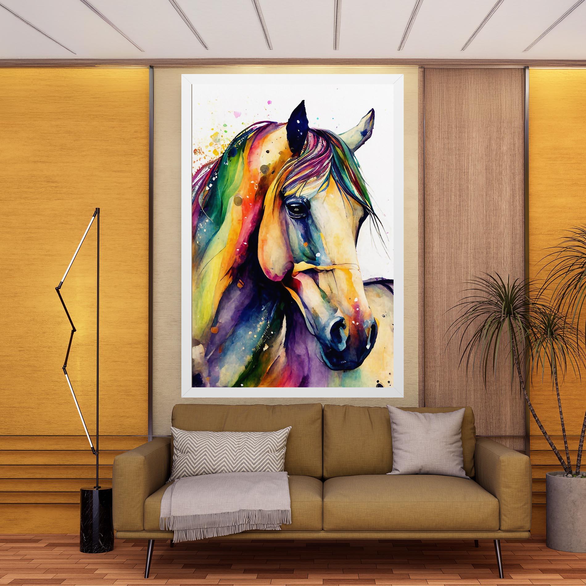 Leinwandbild Colorful Horse mockup 9