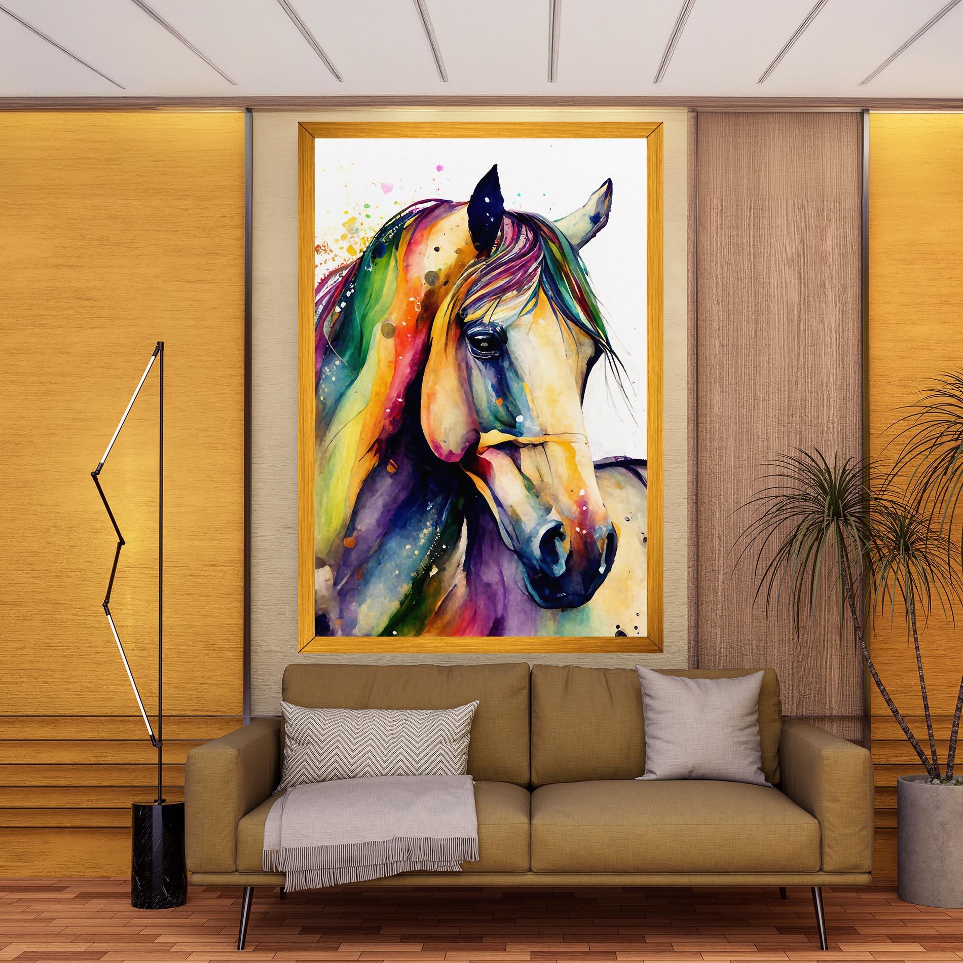 Leinwandbild Colorful Horse mockup 9