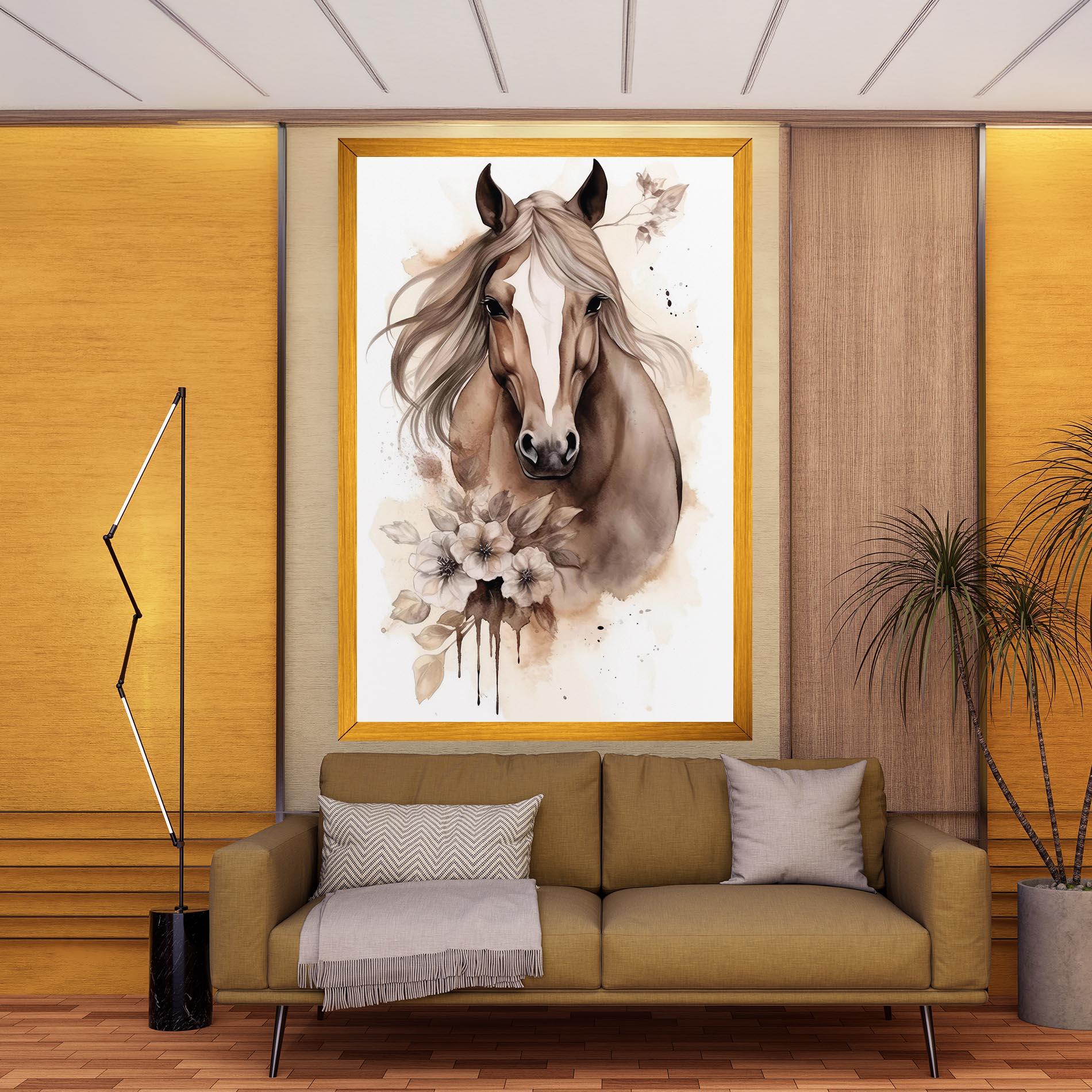 Leinwandbild Flower Brown Horse mockup 9