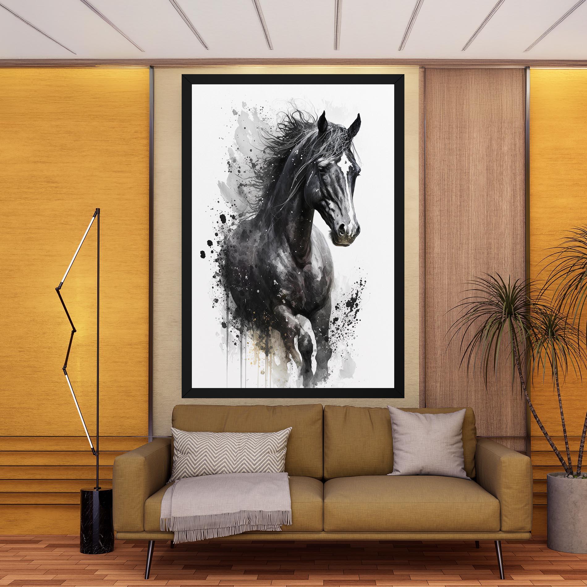 Leinwandbild Black Horse mockup 9