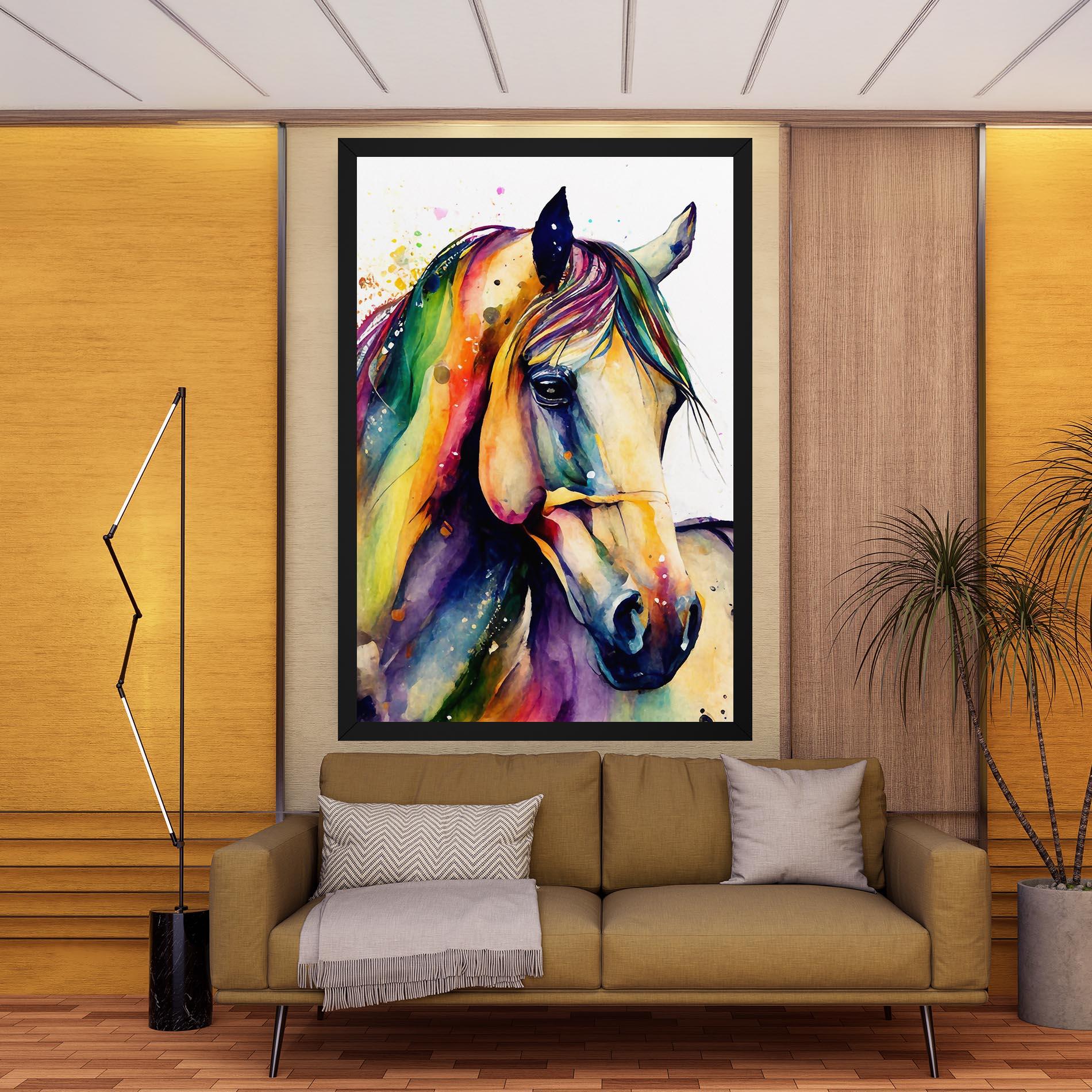 Leinwandbild Colorful Horse mockup 9