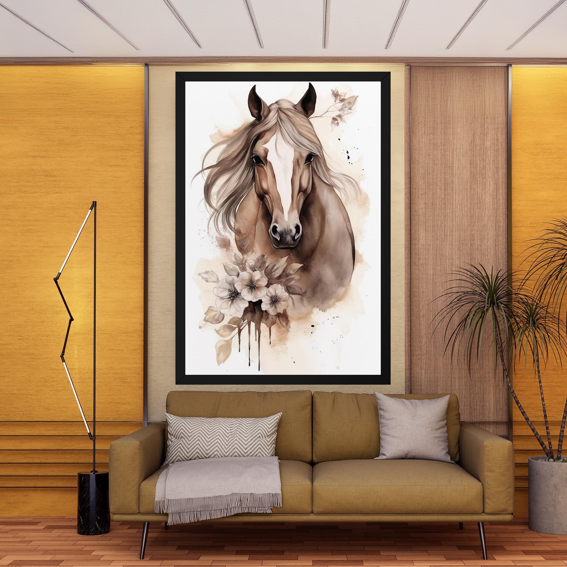 Leinwandbild Flower Brown Horse mockup 9