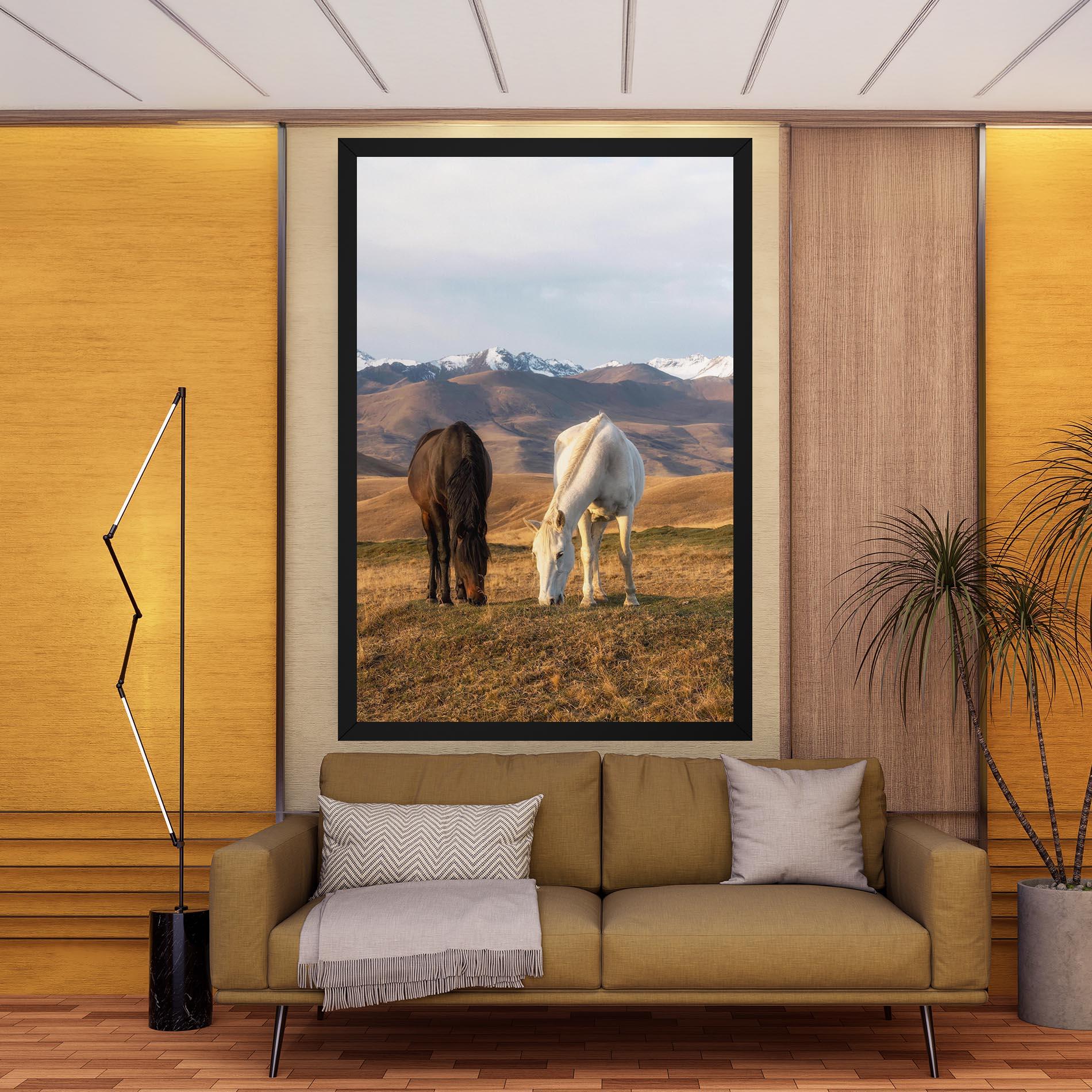 Leinwandbild Mountain Horses mockup 9