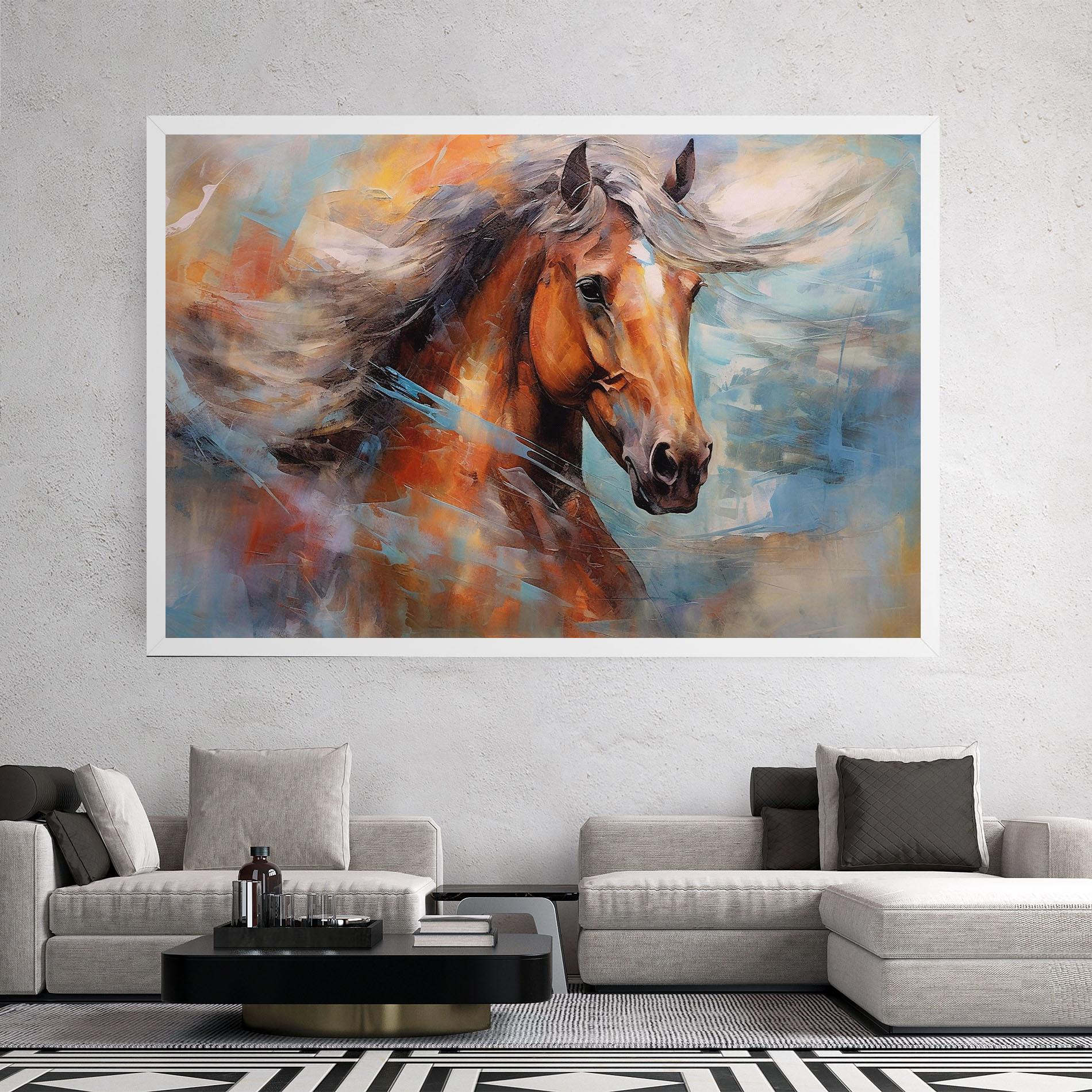 Leinwandbild Beautiful Brown Horse mockup 2