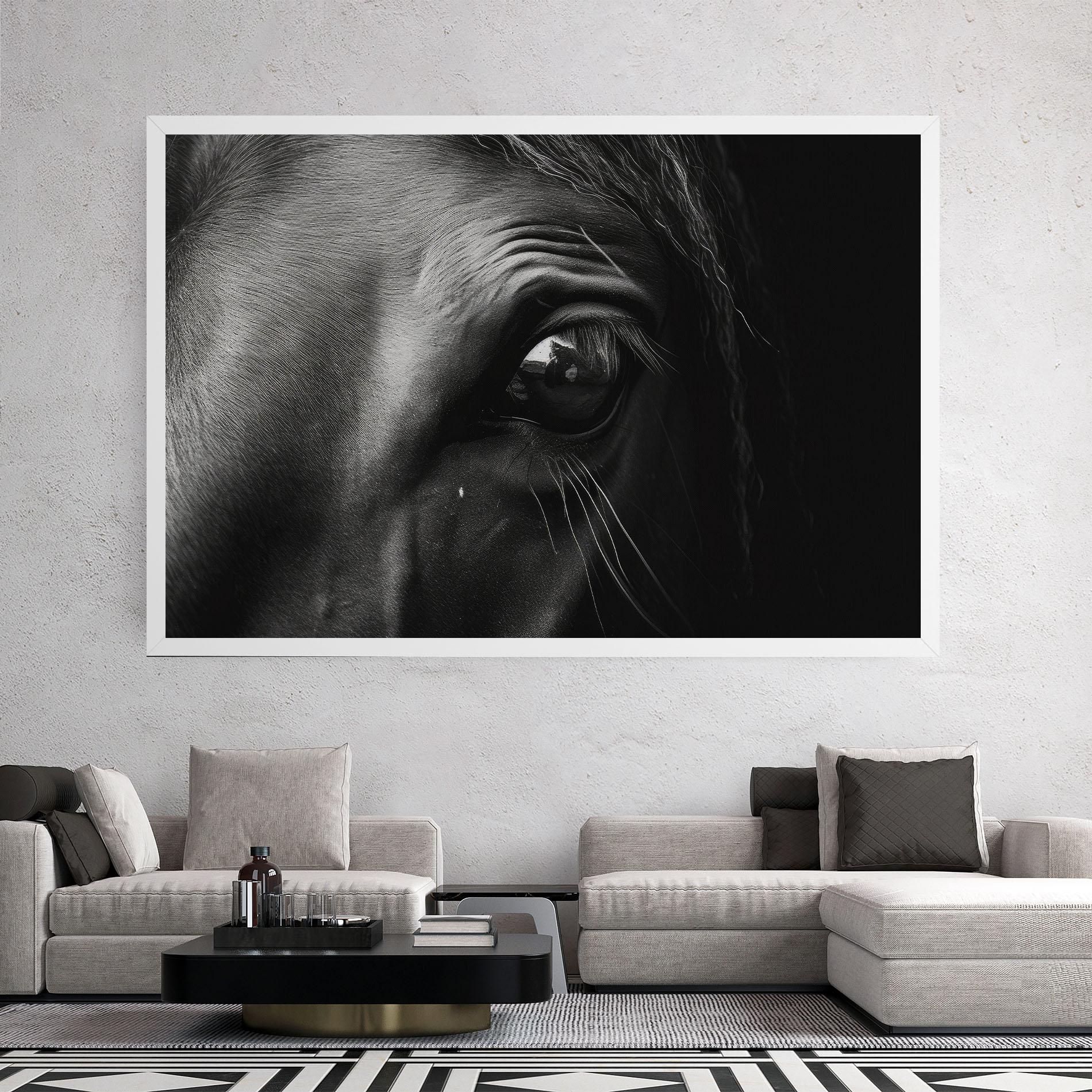 Leinwandbild Black Horse Eye mockup 2