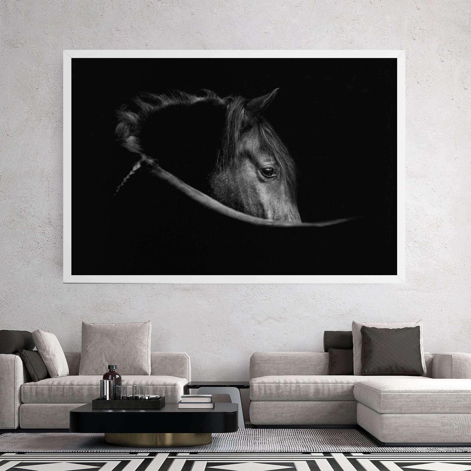 Leinwandbild Black Horse Looking mockup 2