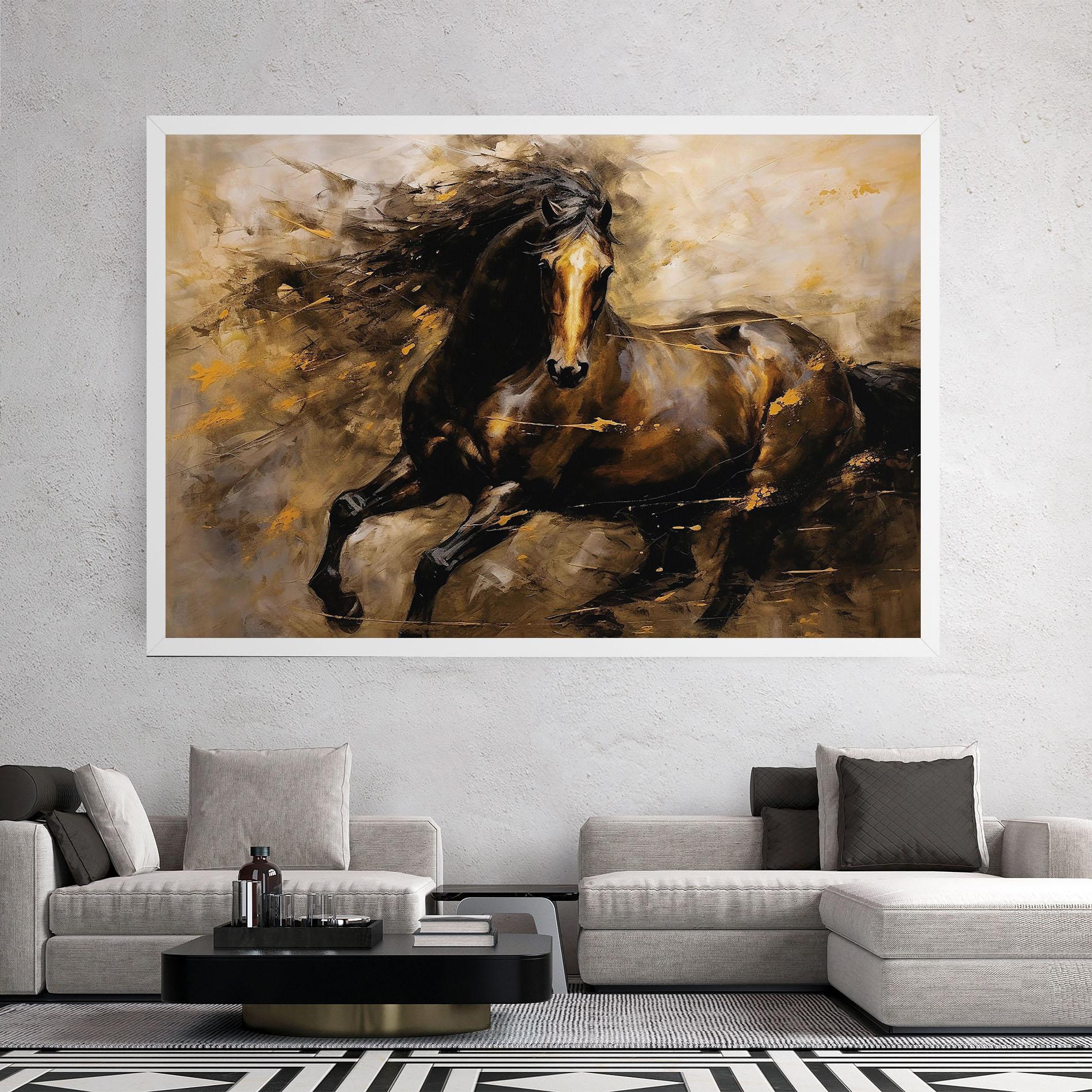 Leinwandbild Gold Brown Horse mockup 2