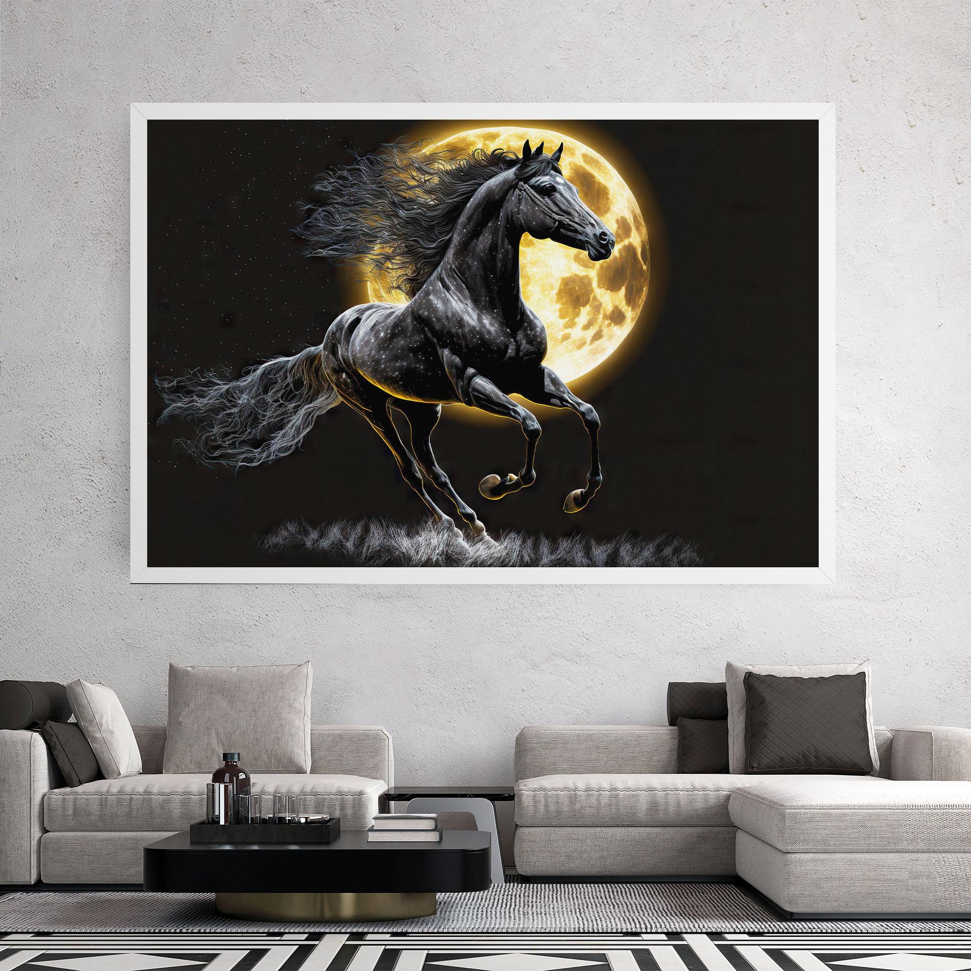 Leinwandbild Gold Moon Horse mockup 2