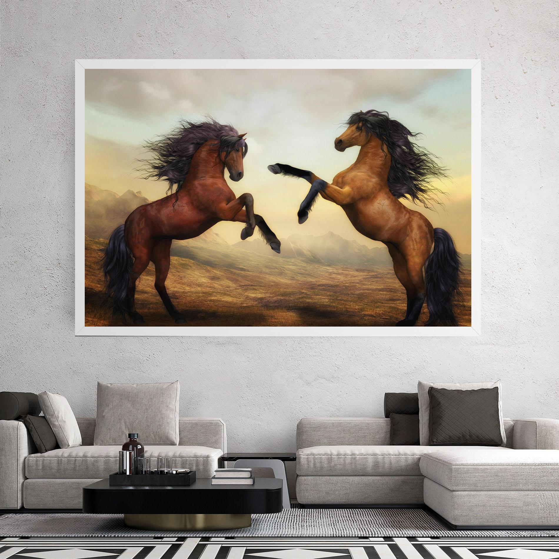 Leinwandbild Two Horses mockup 2