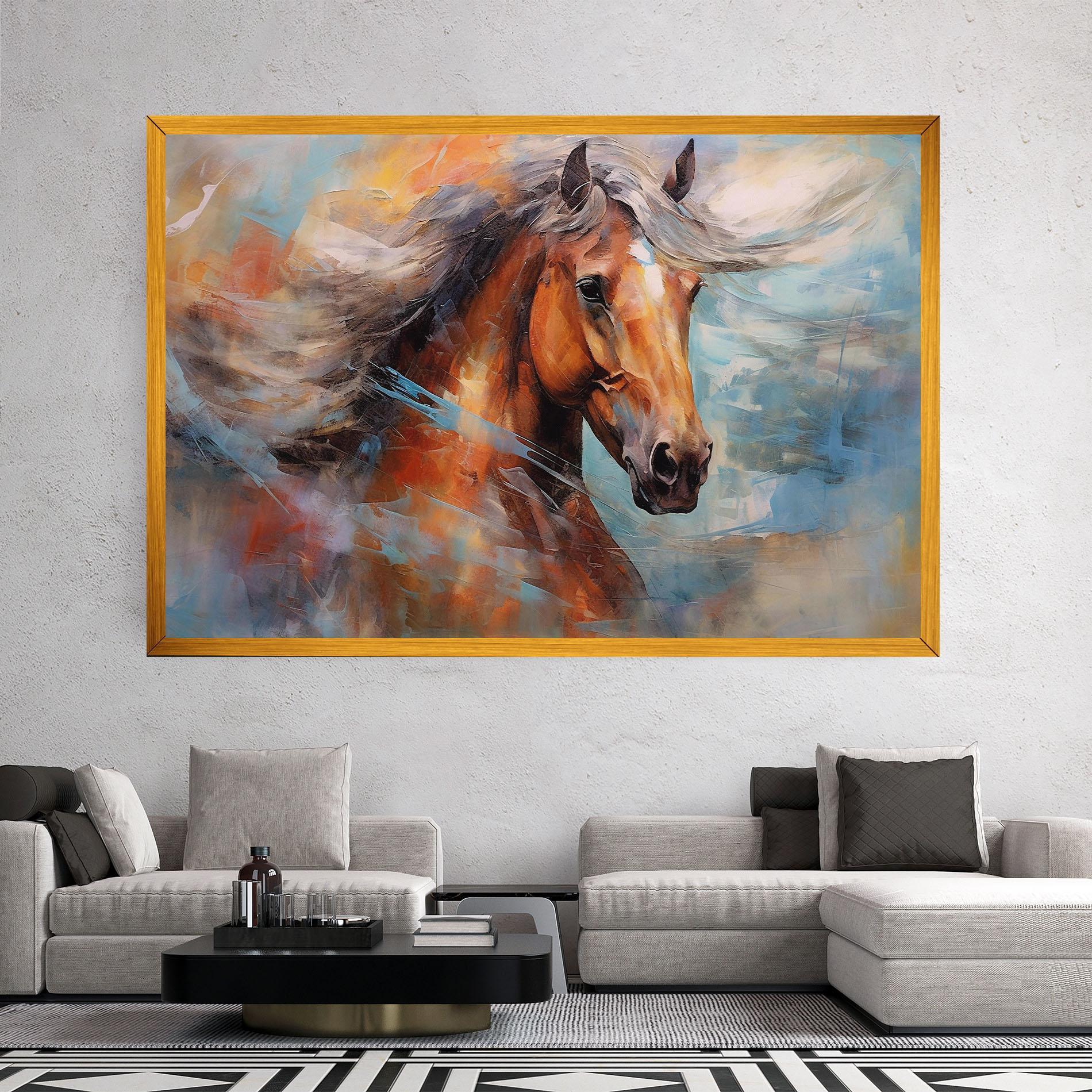 Leinwandbild Beautiful Brown Horse mockup 2