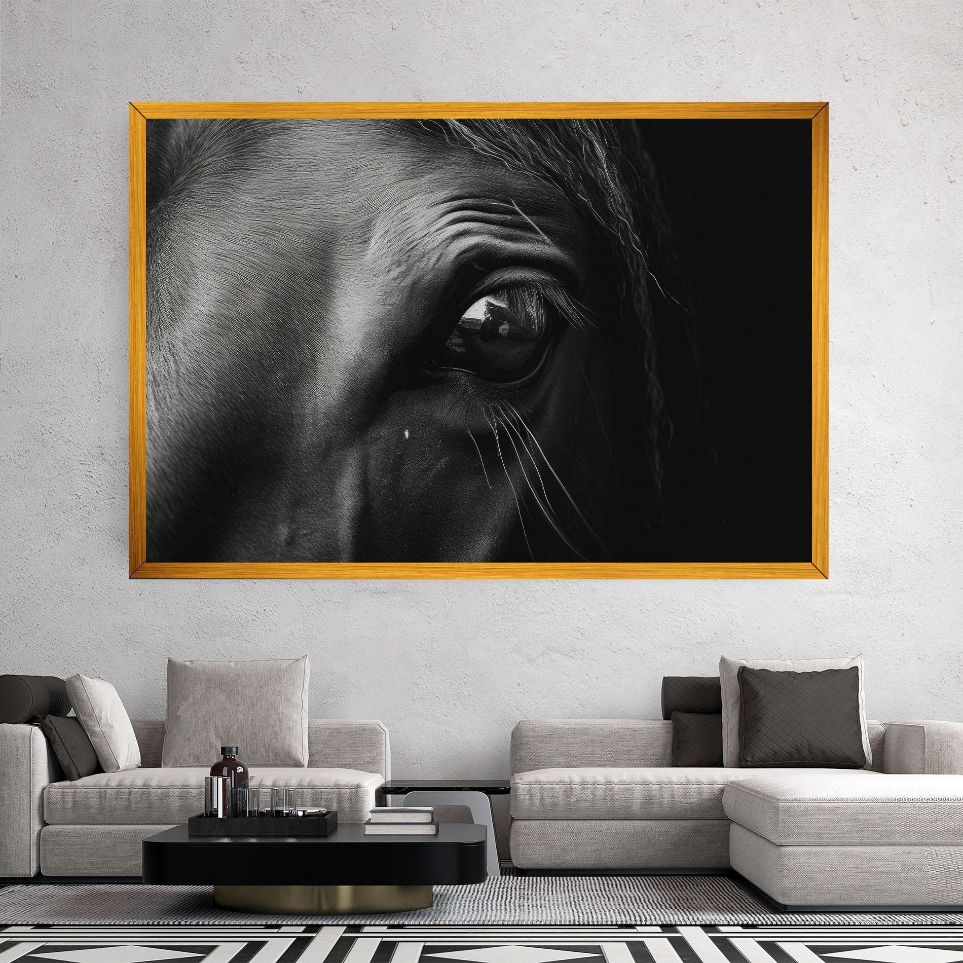 Leinwandbild Black Horse Eye mockup 2