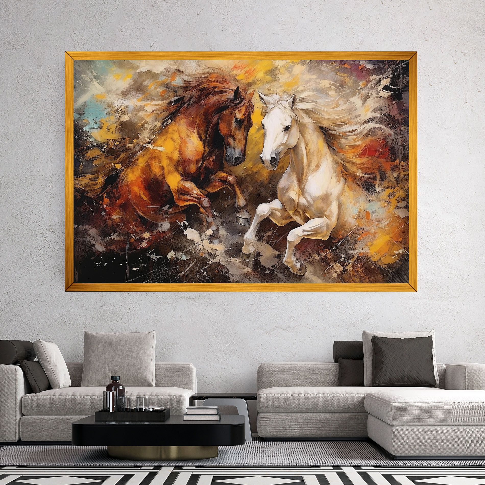 Brown White Horses mockup 2