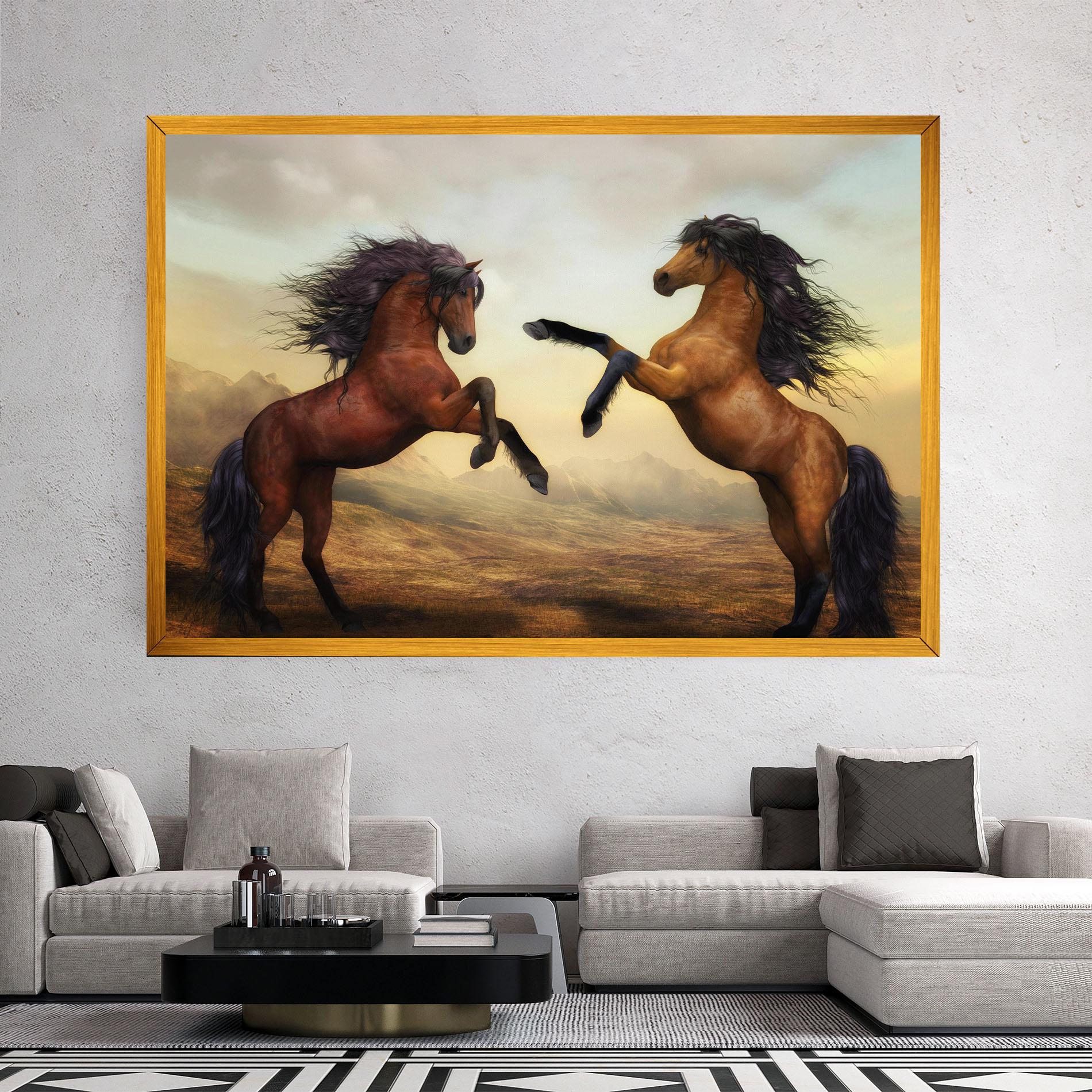 Leinwandbild Two Horses mockup 2