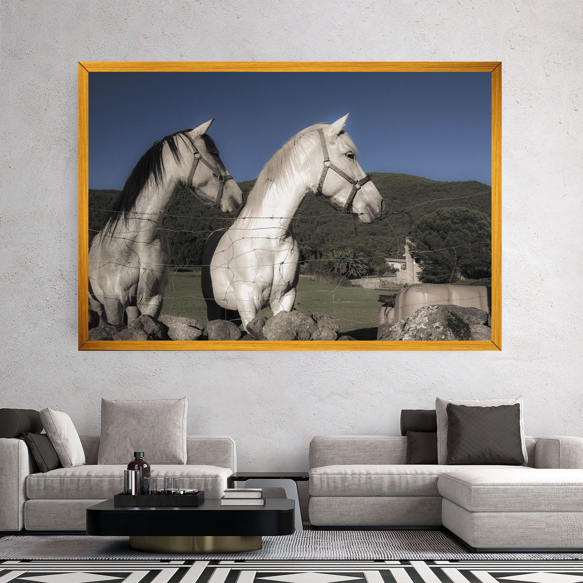 White Grey Horse mockup 2