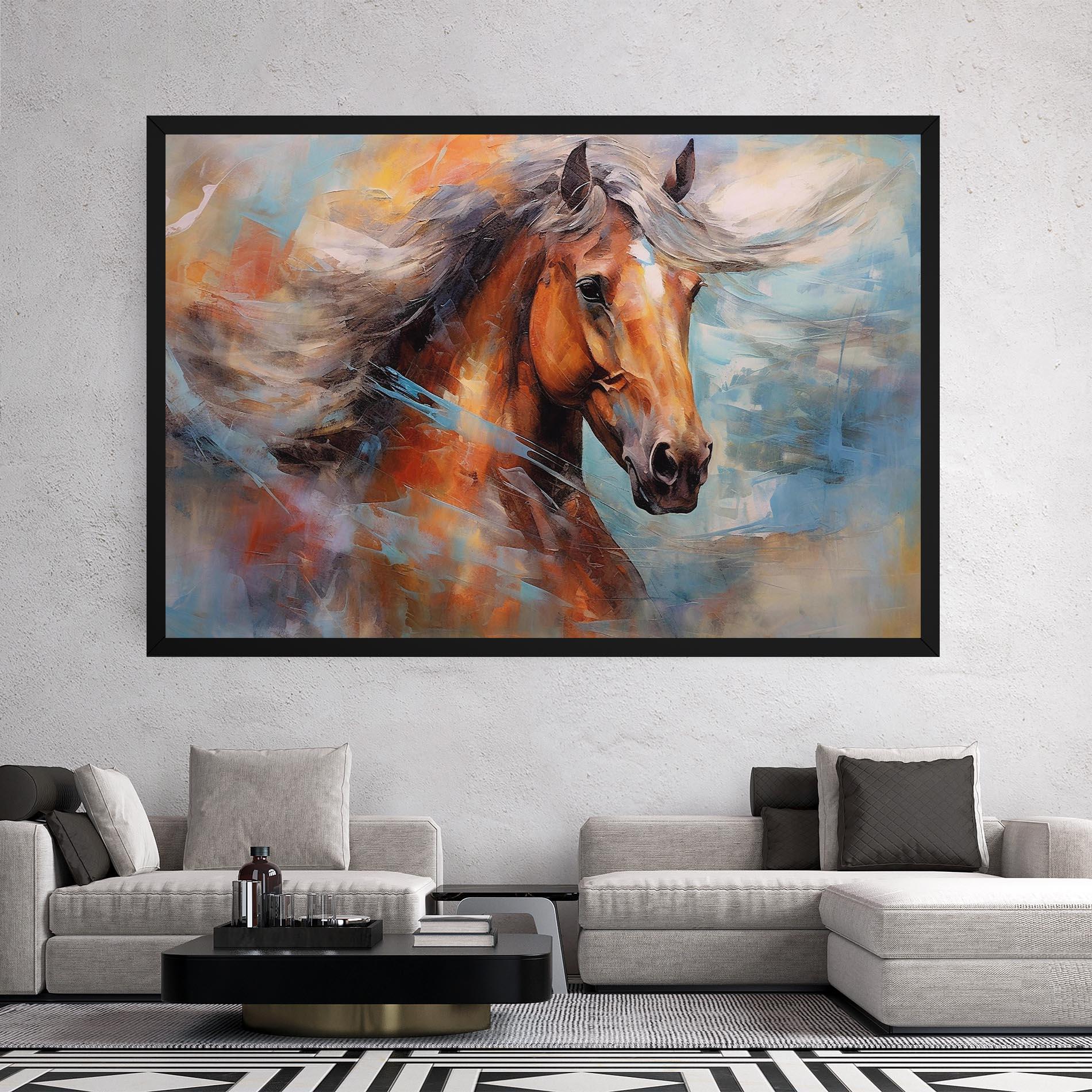 Leinwandbild Beautiful Brown Horse mockup 2
