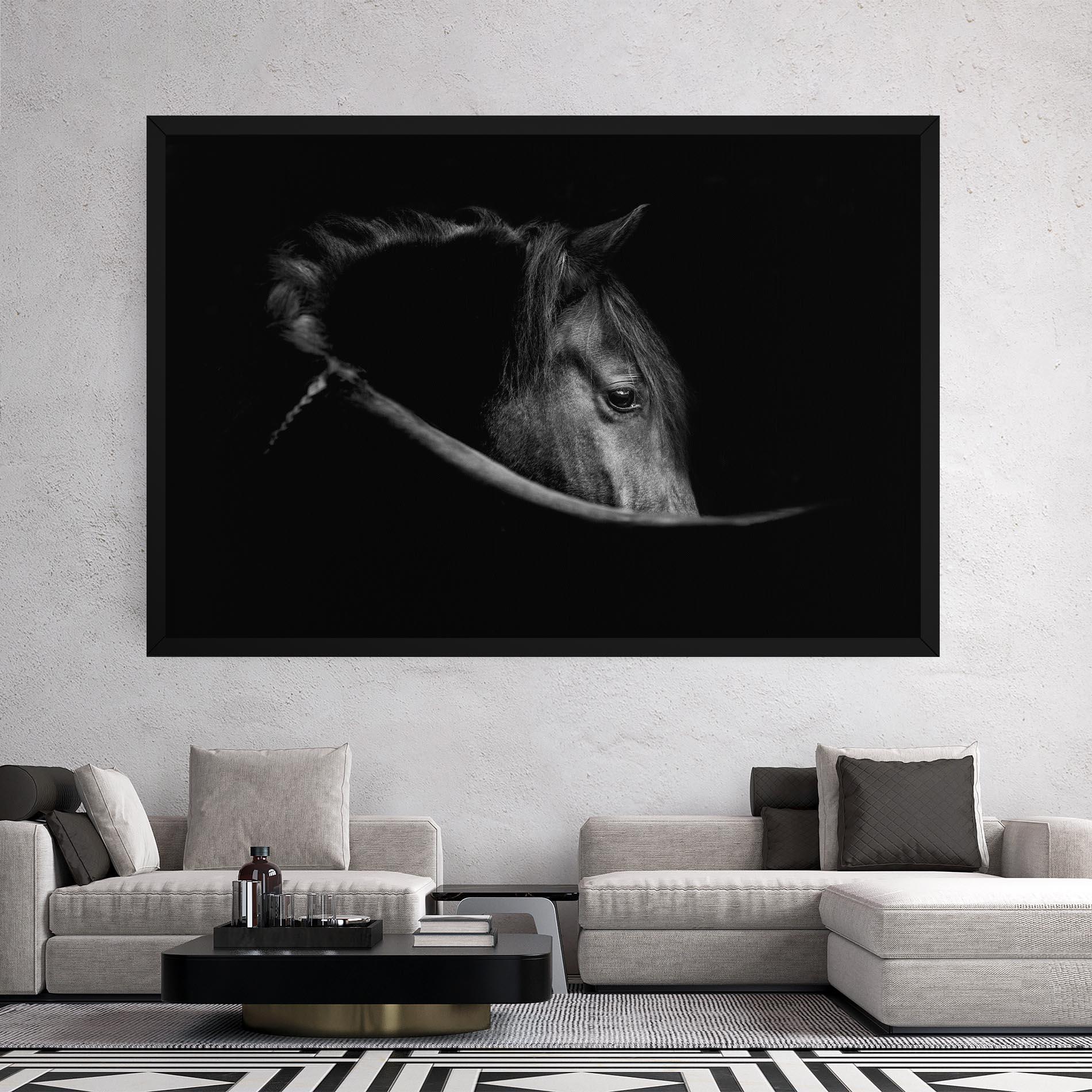 Leinwandbild Black Horse Looking mockup 2