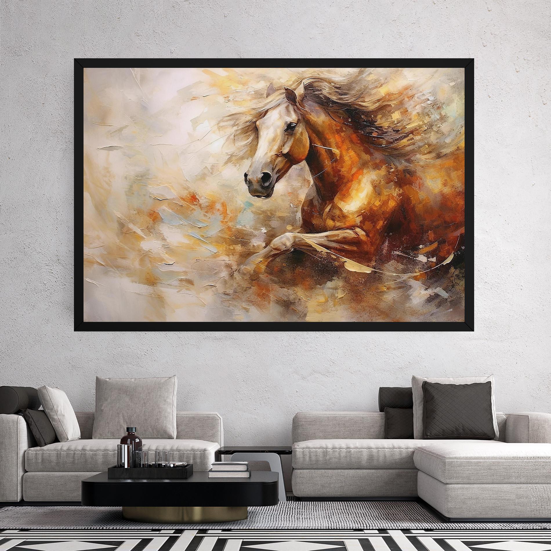 Leinwandbild Brown Horse Running mockup 2