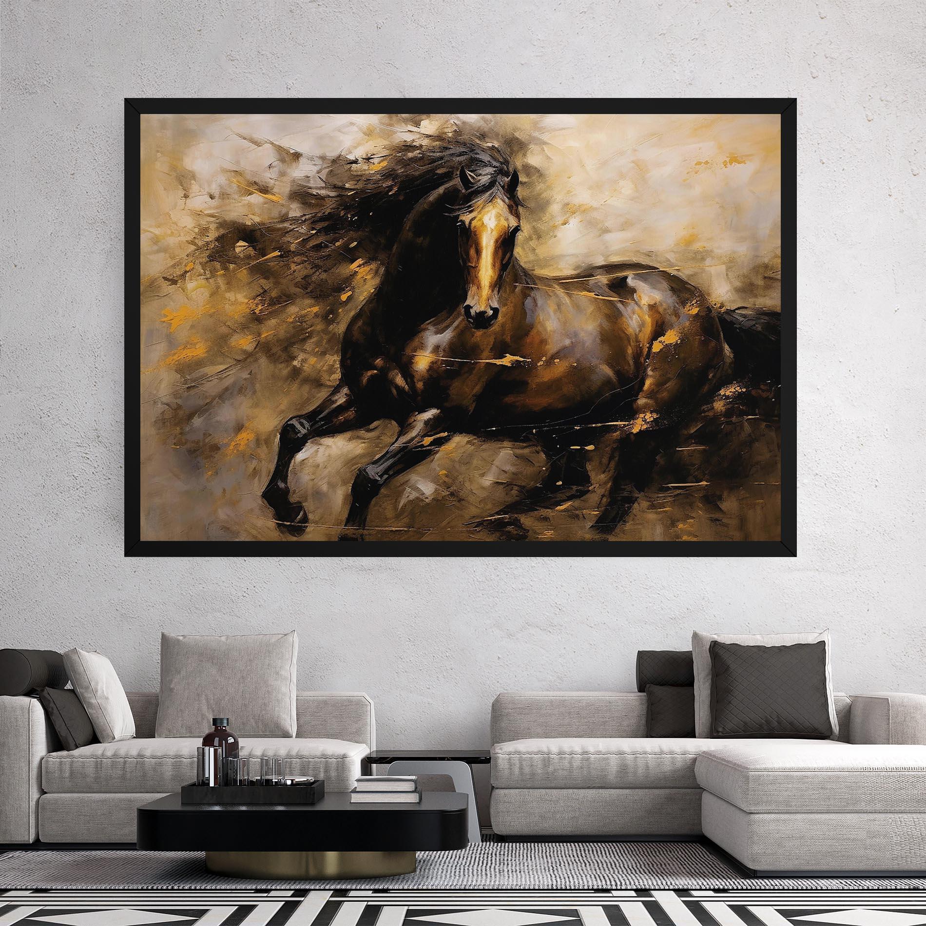 Leinwandbild Gold Brown Horse mockup 2