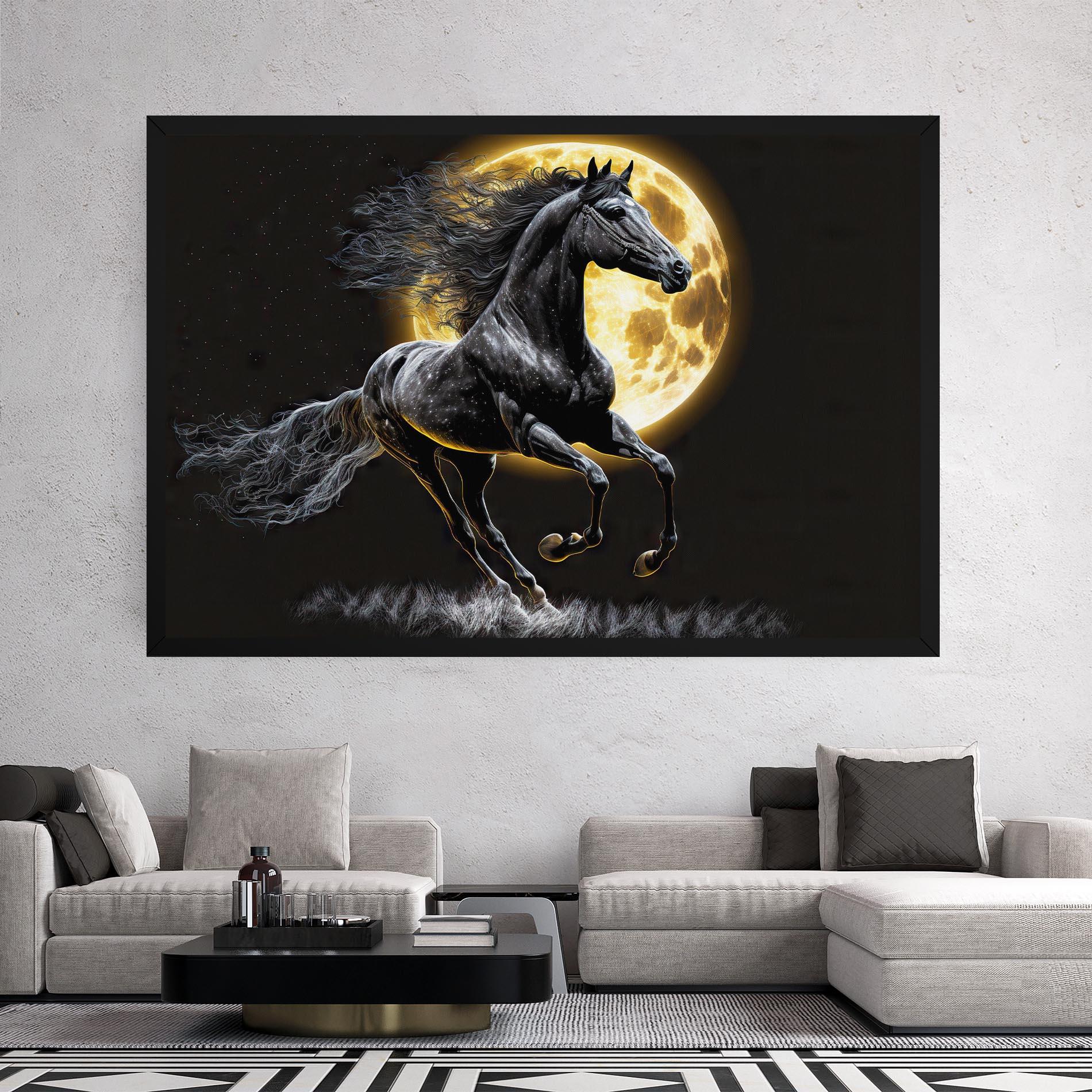 Leinwandbild Gold Moon Horse mockup 2