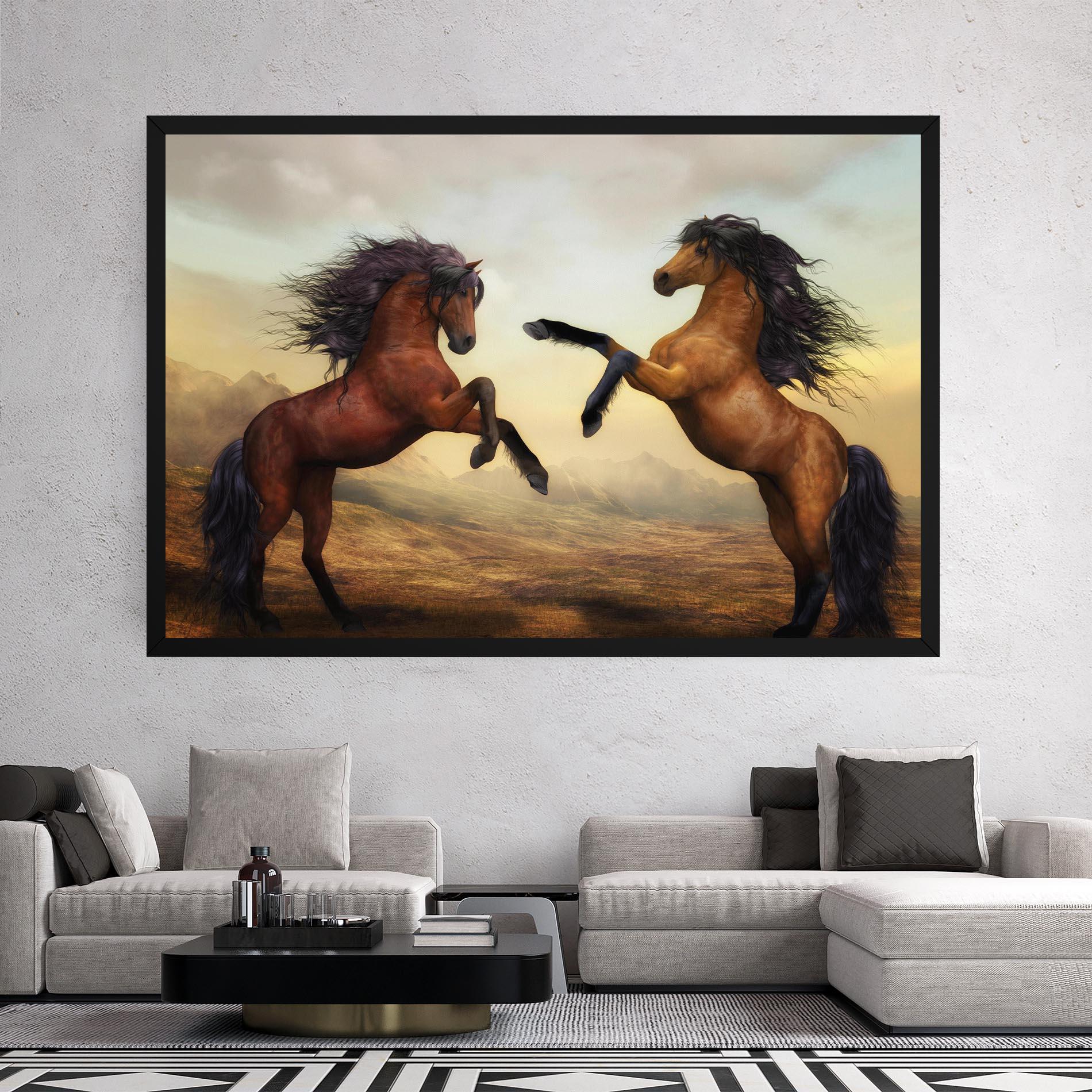 Leinwandbild Two Horses mockup 2