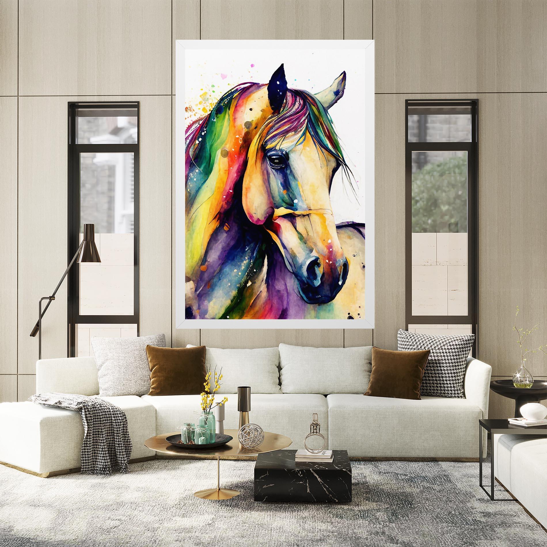 Leinwandbild Colorful Horse mockup 2