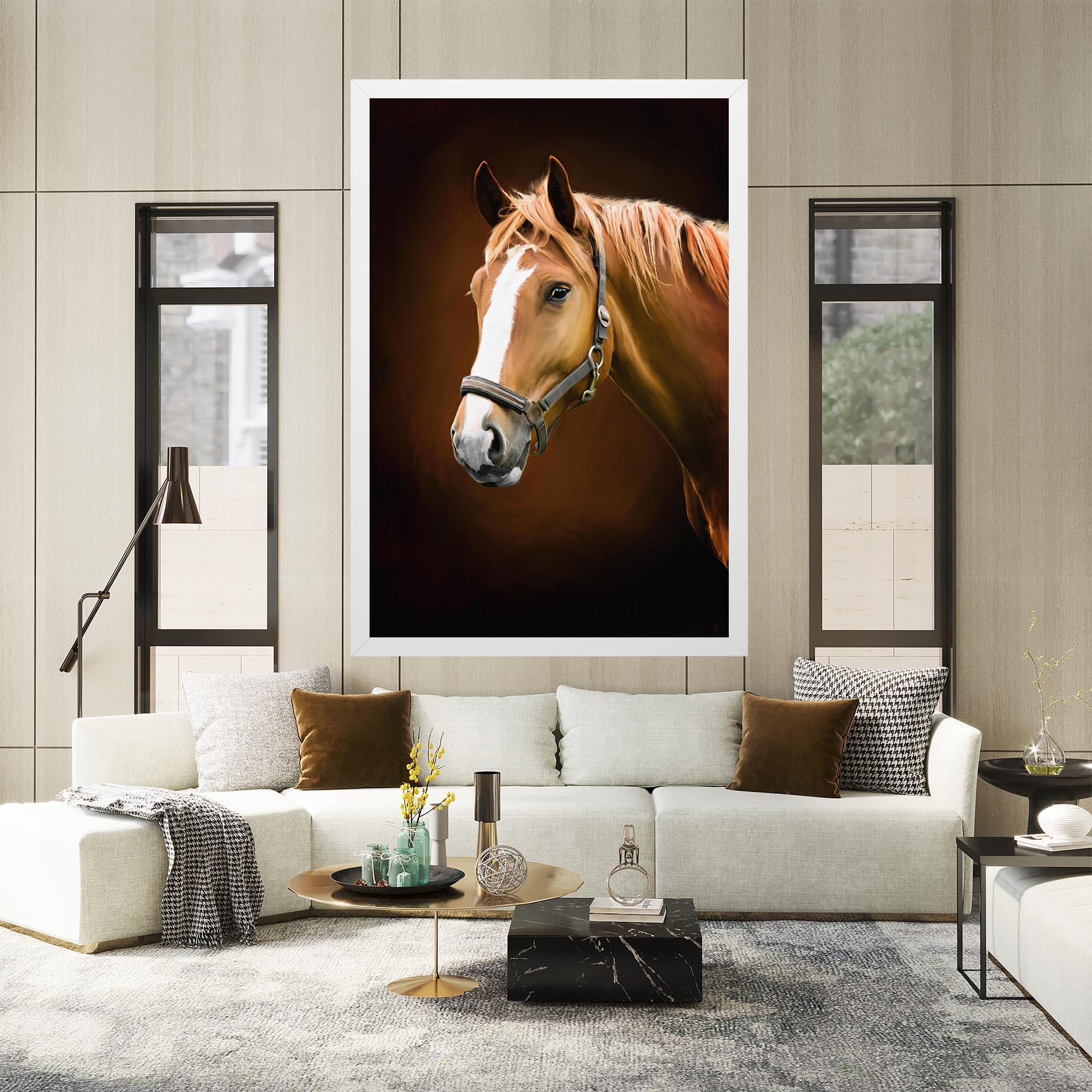 Leinwandbild Digital Painted Horse mockup 2