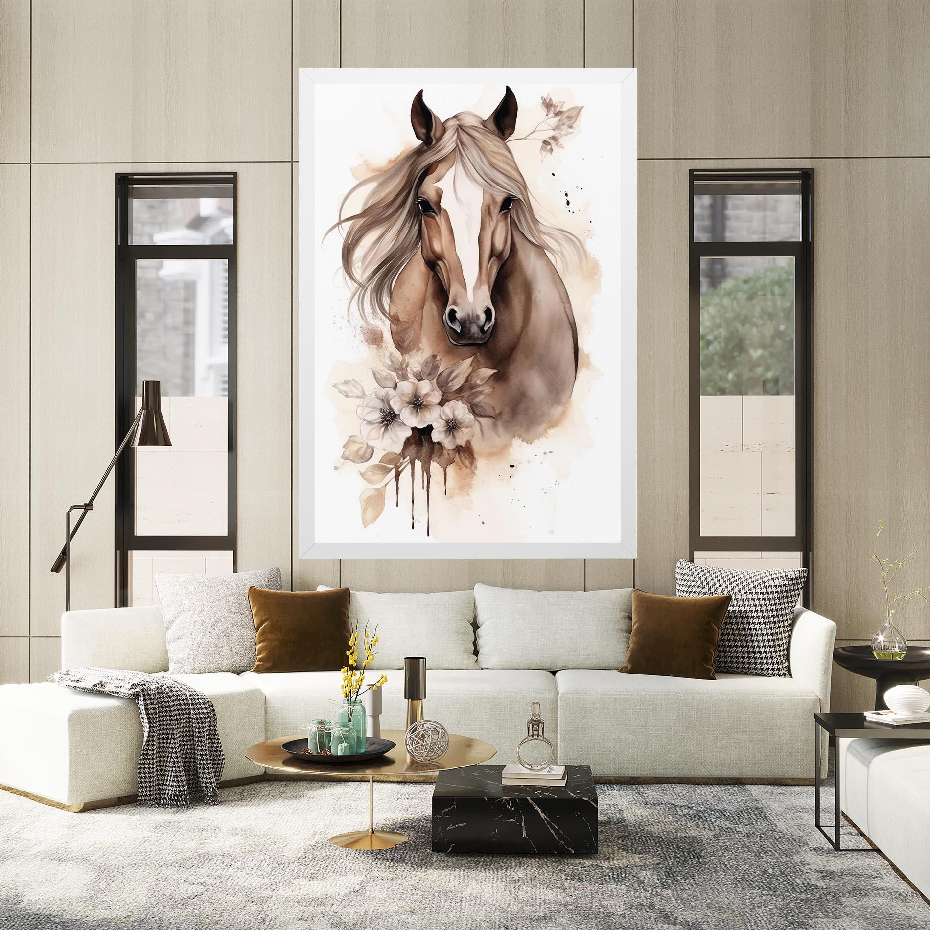 Leinwandbild Flower Brown Horse mockup 2