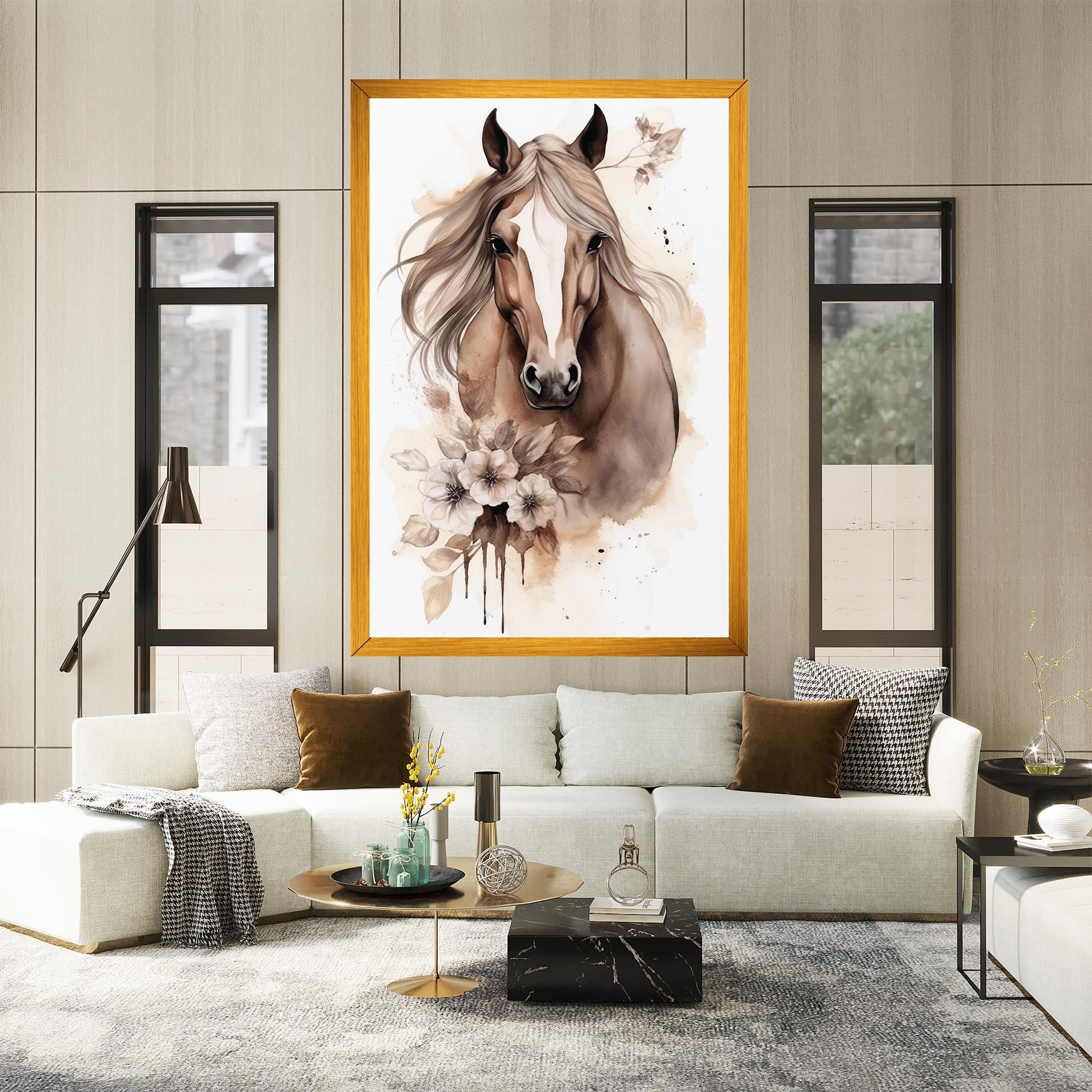 Leinwandbild Flower Brown Horse mockup 2