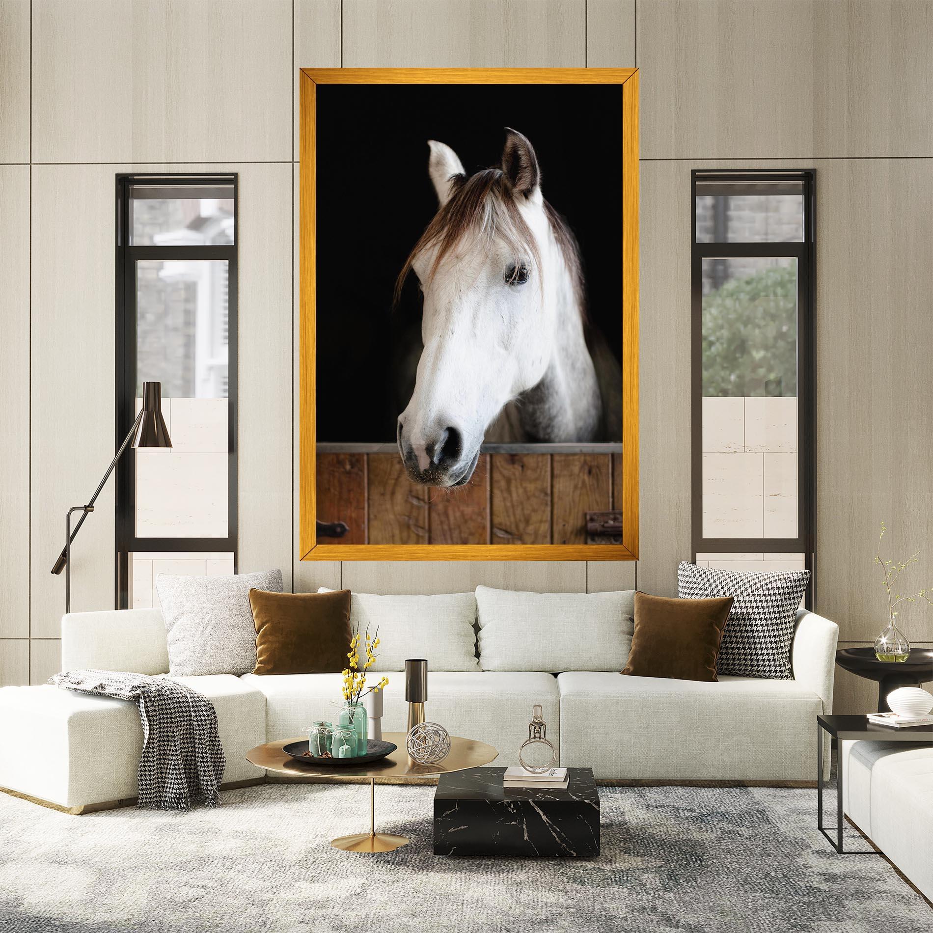 Leinwandbild Grey Horse Head mockup 2
