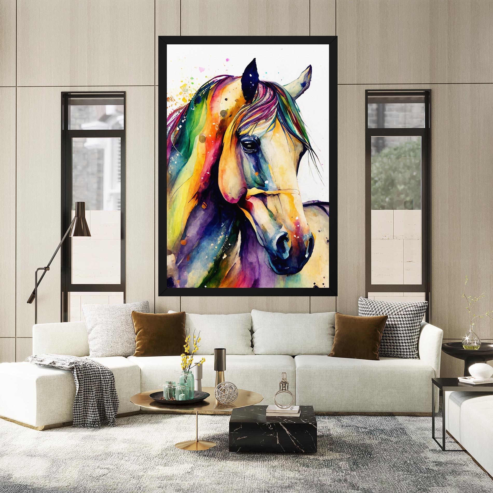 Leinwandbild Colorful Horse mockup 2
