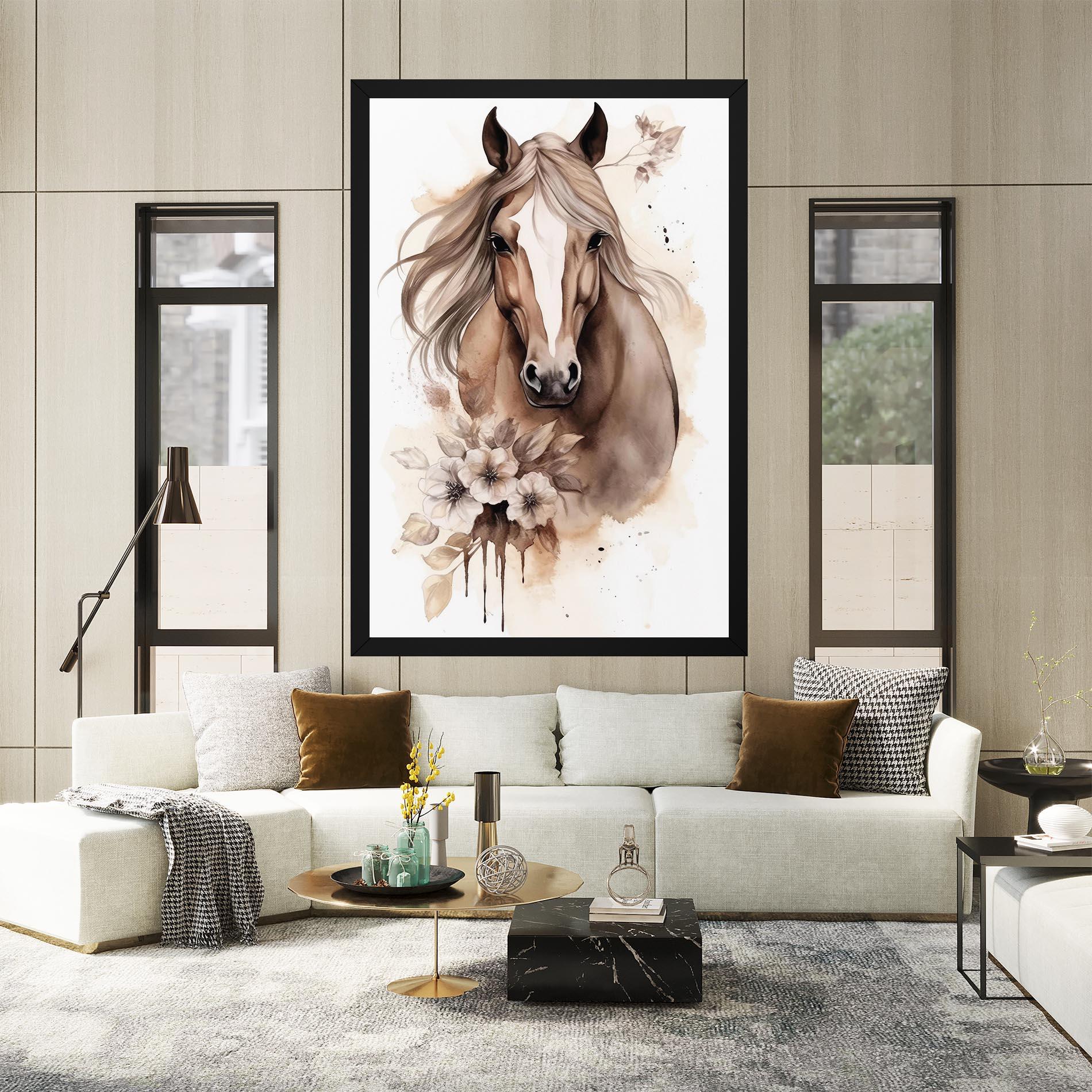 Leinwandbild Flower Brown Horse mockup 2