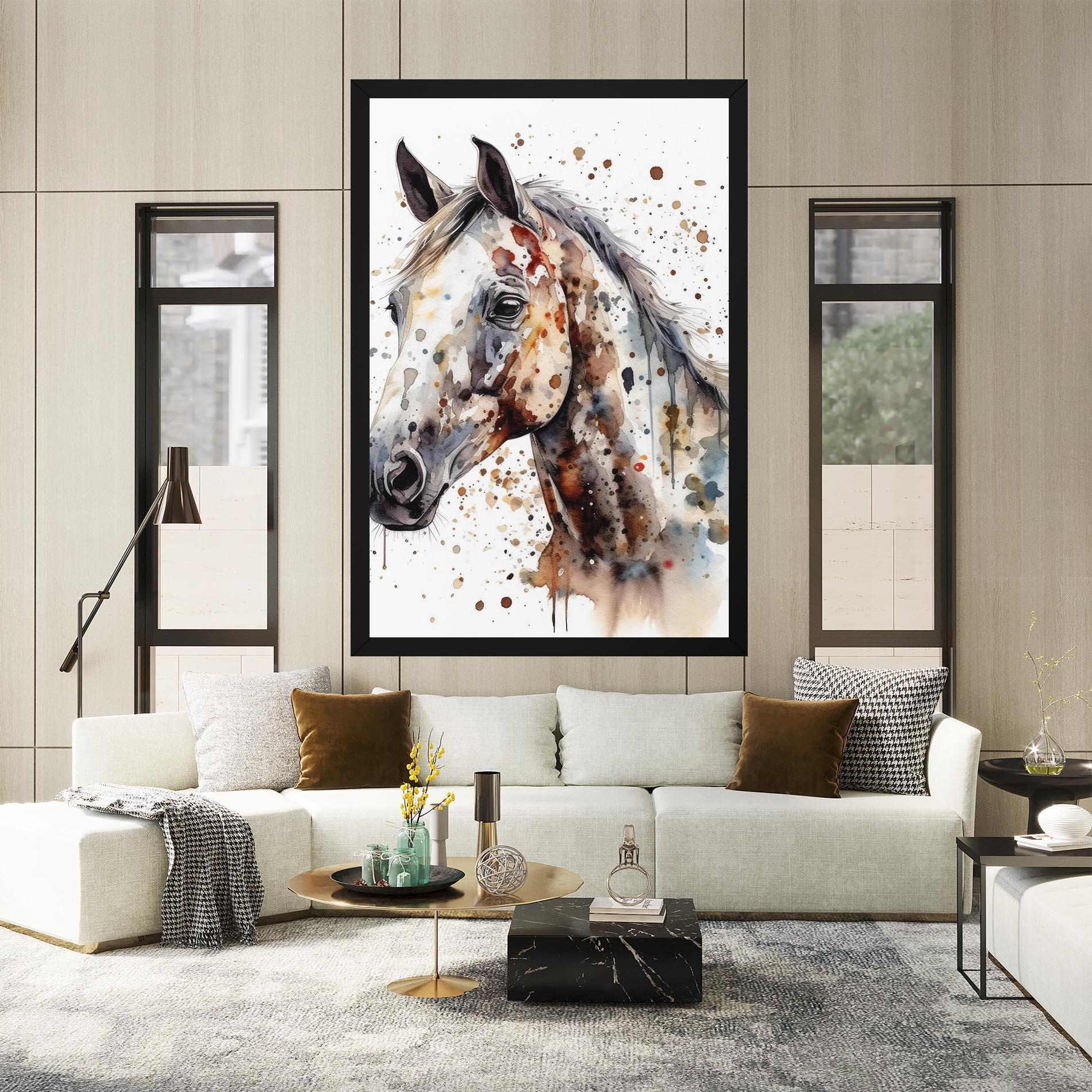Leinwandbild Watercolor Horse mockup 2
