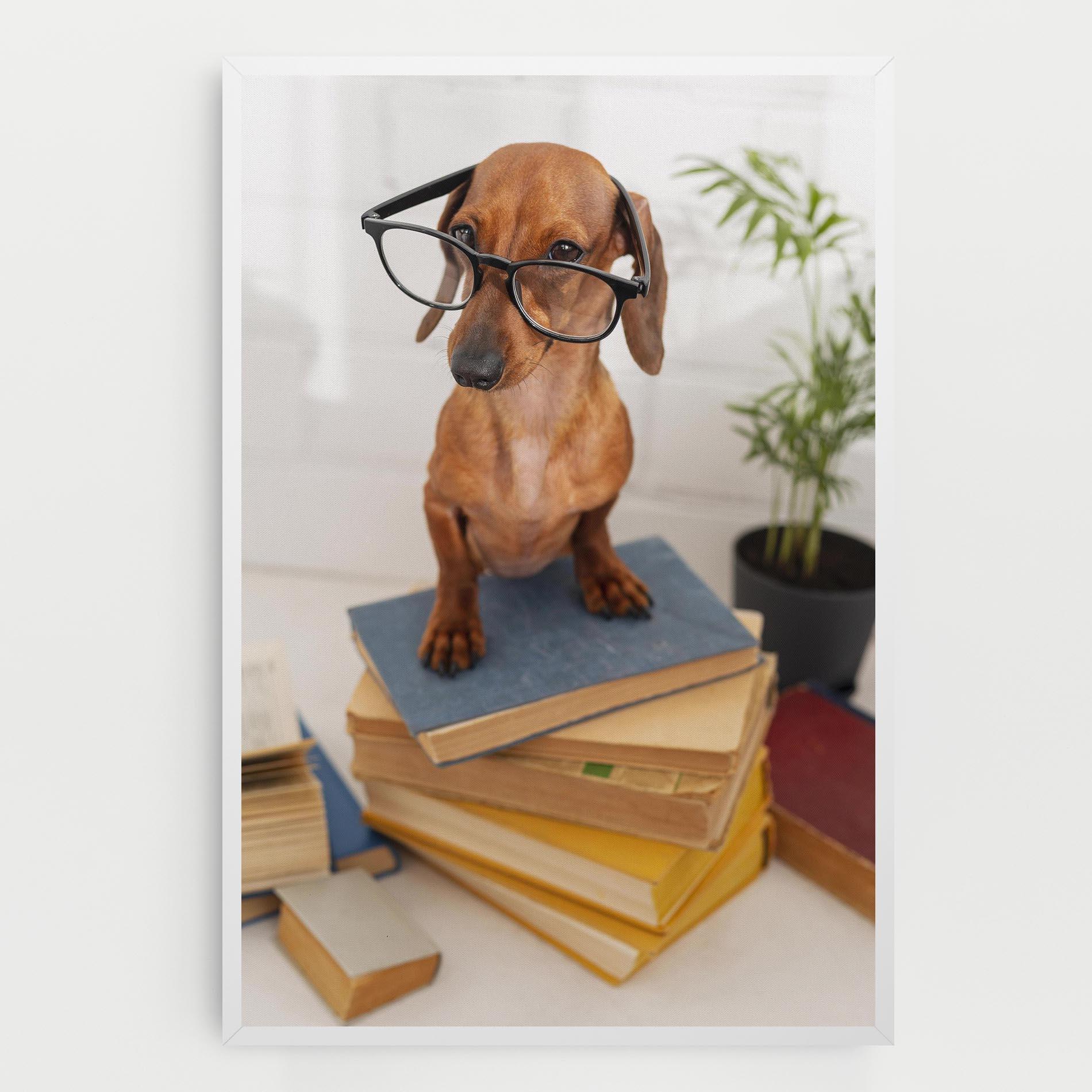 Leinwandbild Books Cute Dog mockup 0