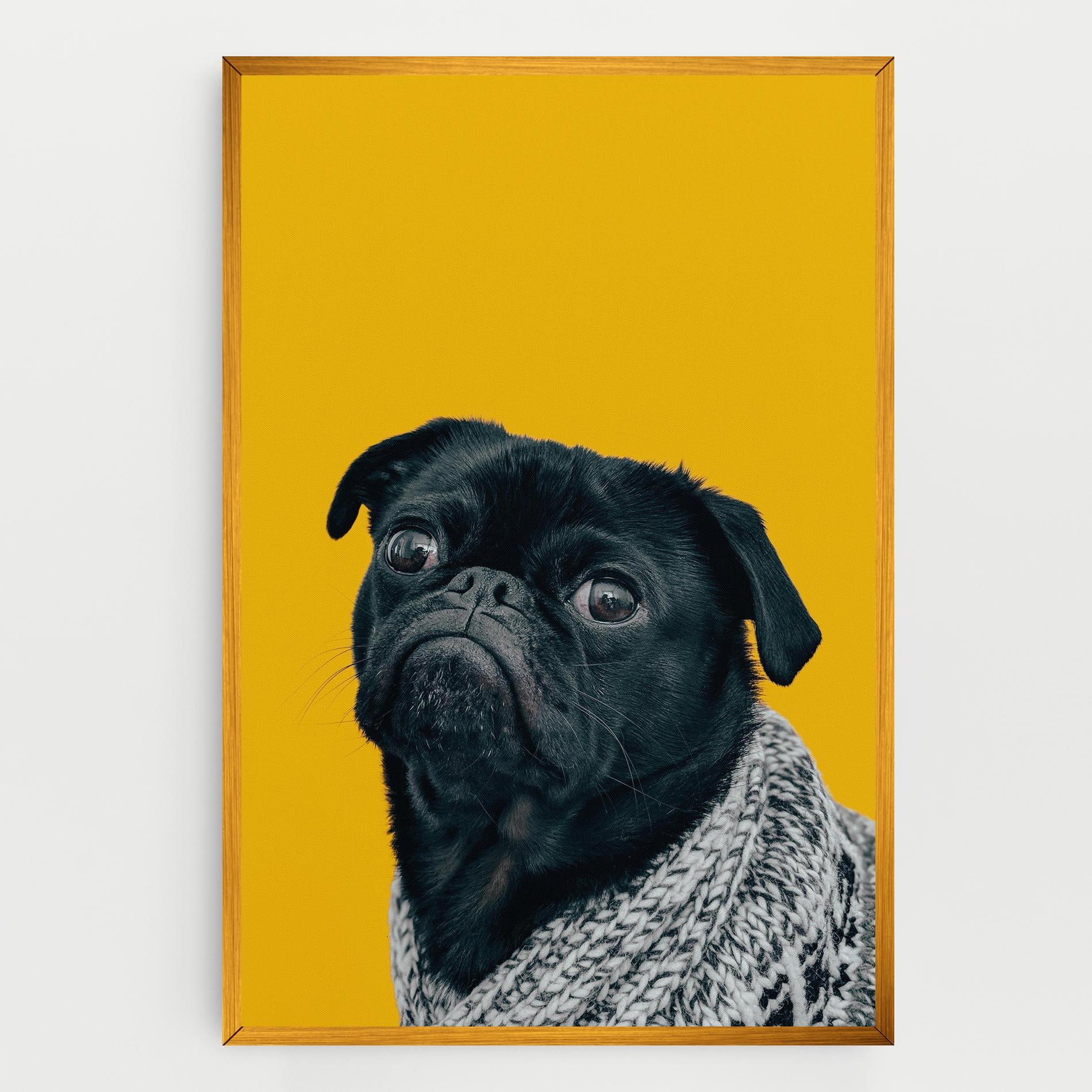Leinwandbild Black Pug mockup 0