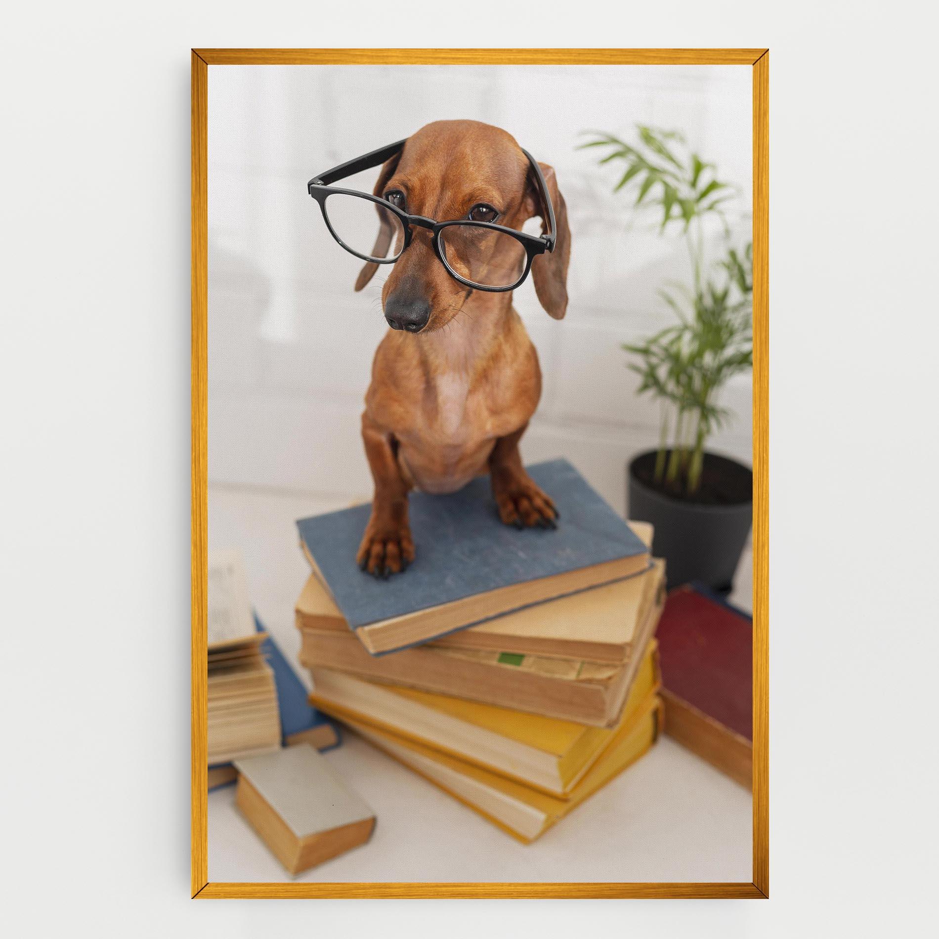 Leinwandbild Books Cute Dog mockup 0