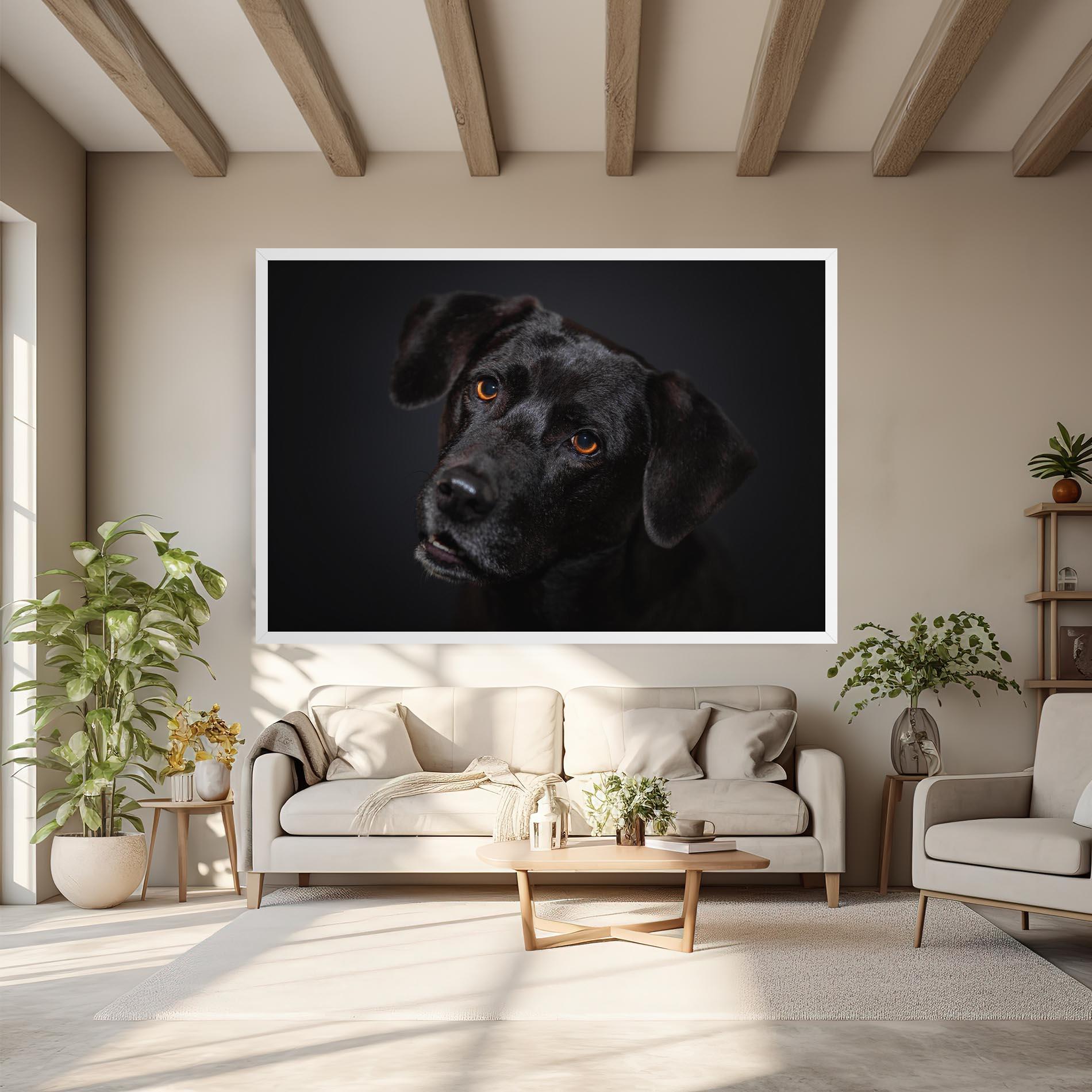 Leinwandbild Black Dog Portrait mockup 6