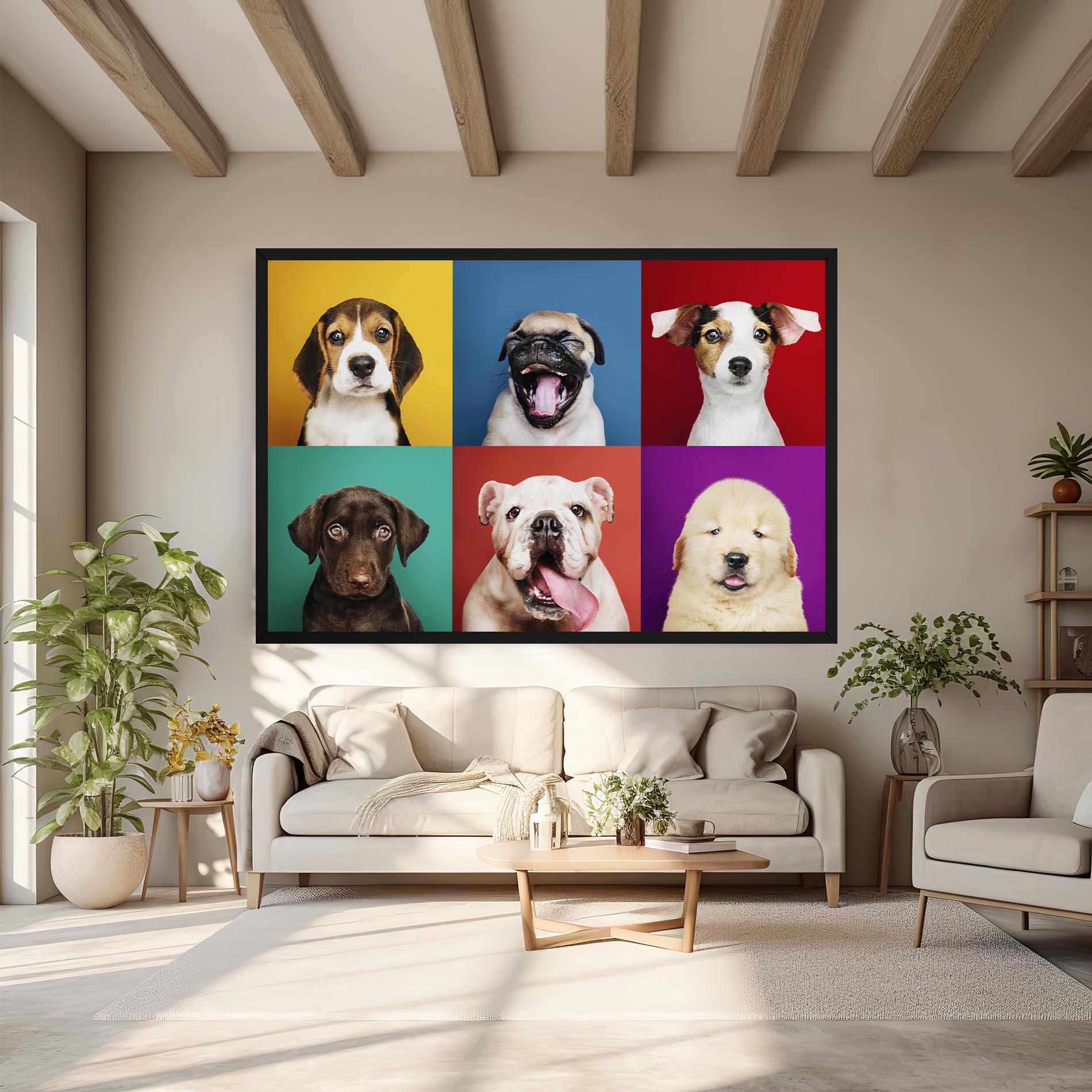 Leinwandbild Adorable Puppies Mix mockup 6