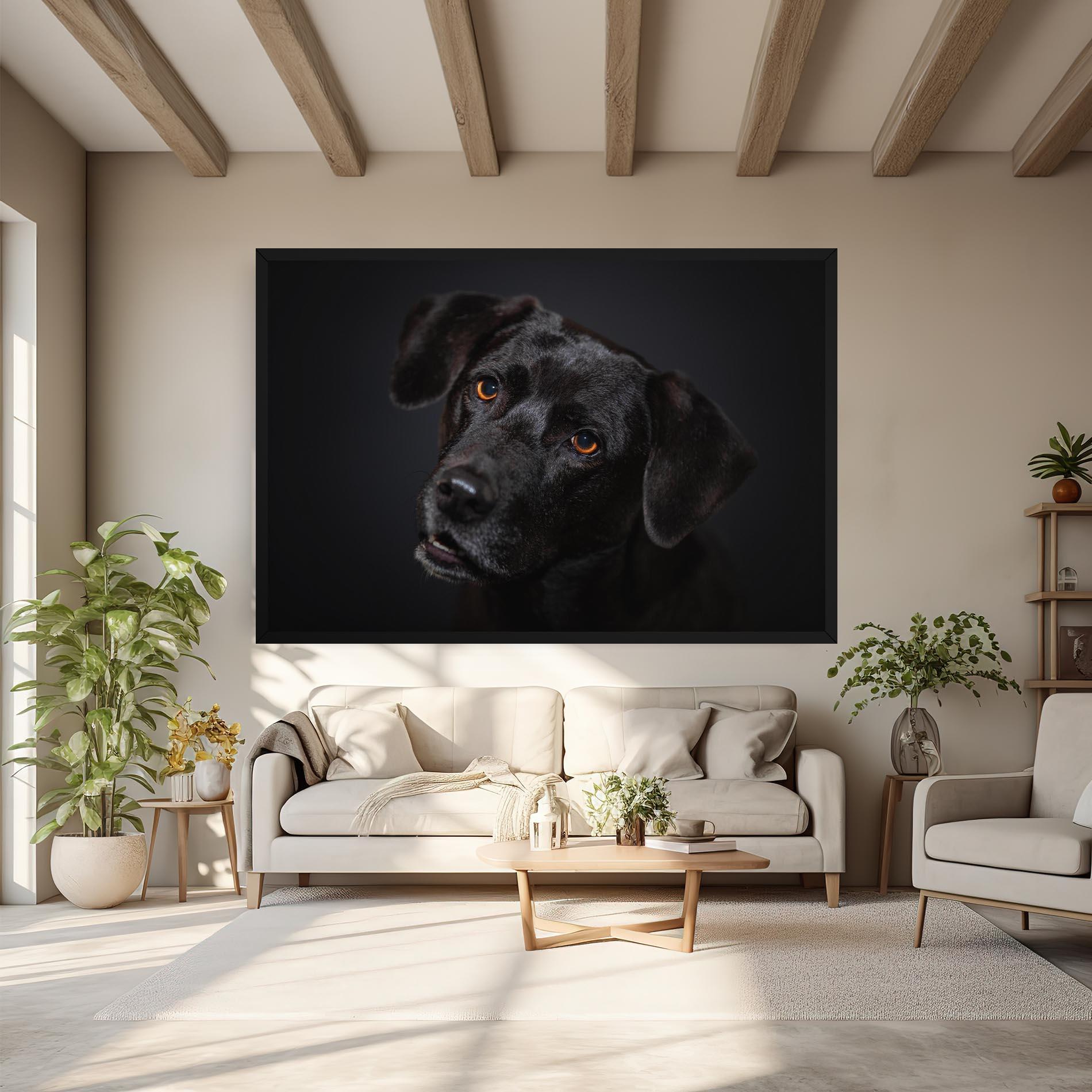 Leinwandbild Black Dog Portrait mockup 6