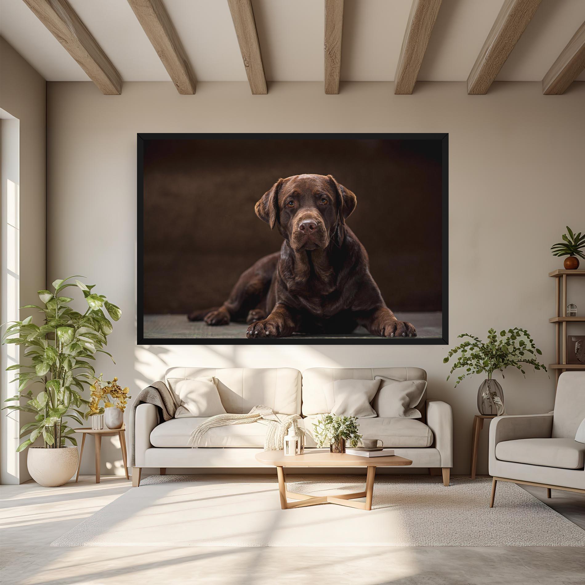 Leinwandbild Cute Brown Labrador mockup 6