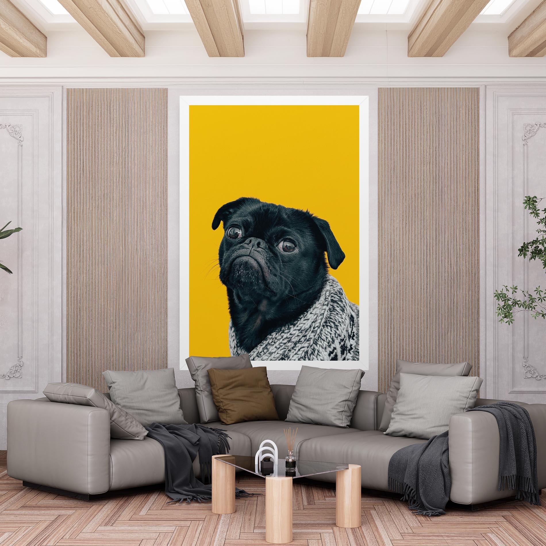 Leinwandbild Black Pug mockup 6