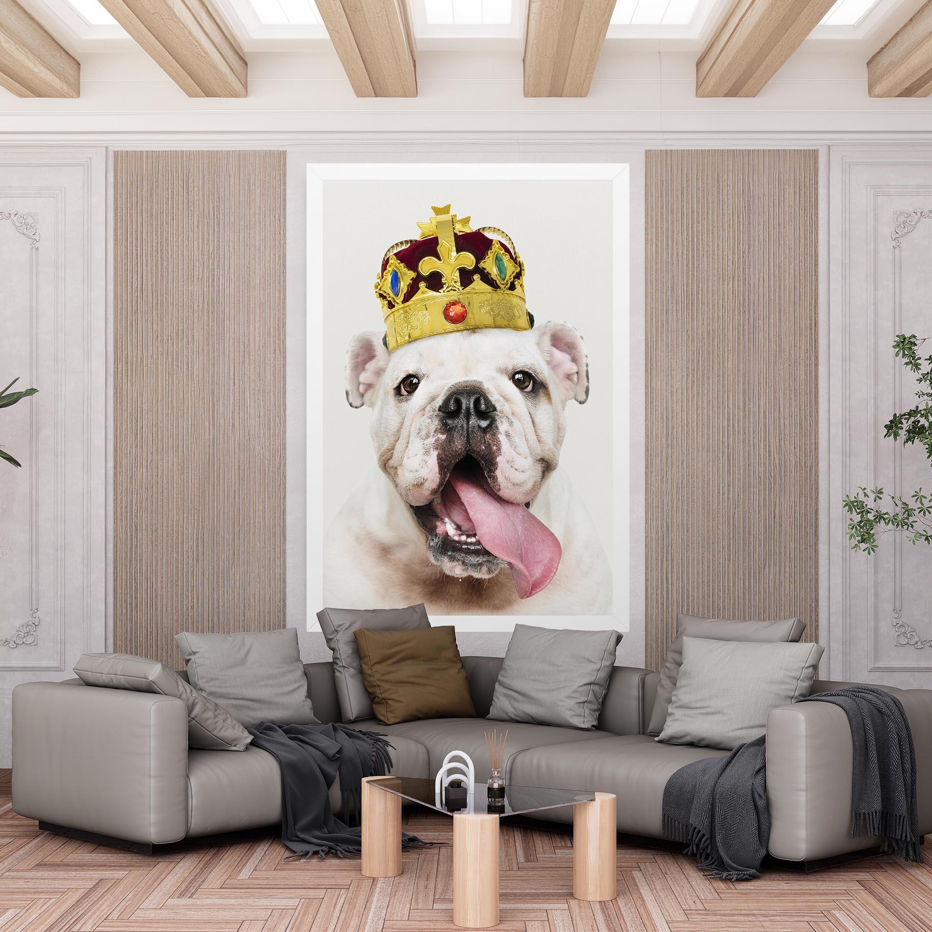 Leinwandbild Bulldog Wearing Crown mockup 6