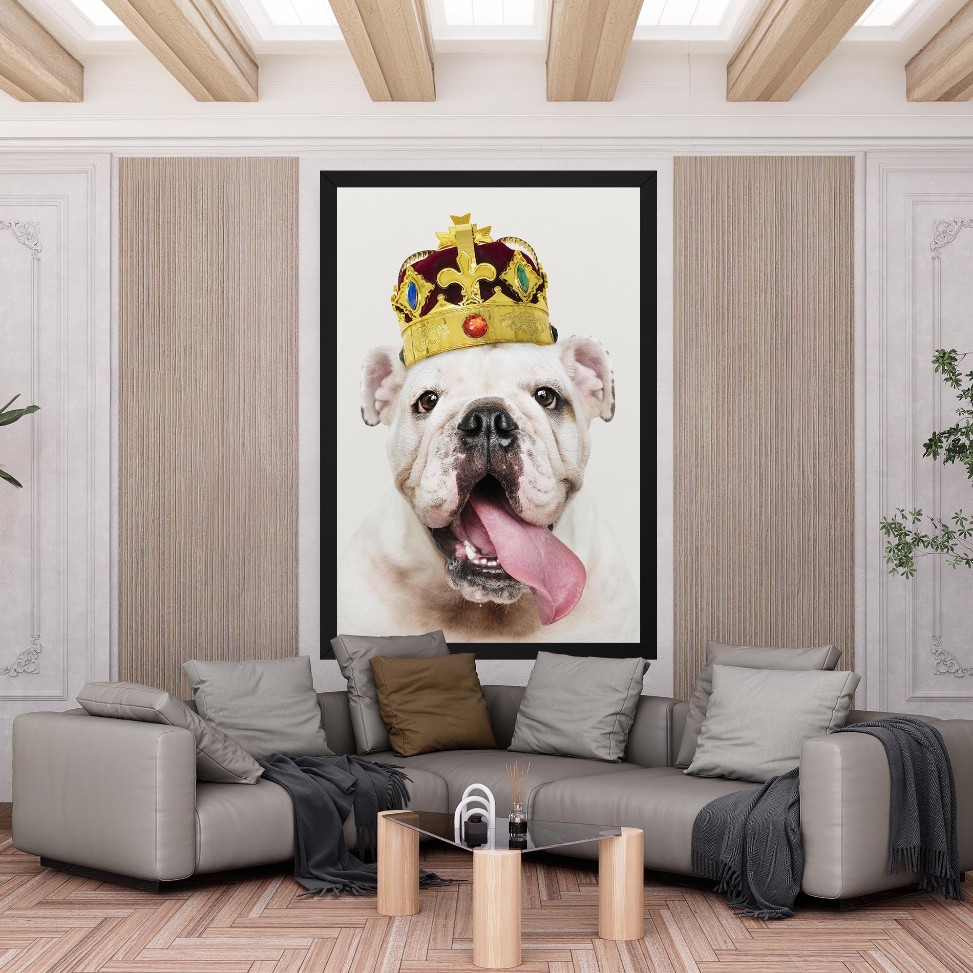 Bulldog Wearing Crown mockup 6