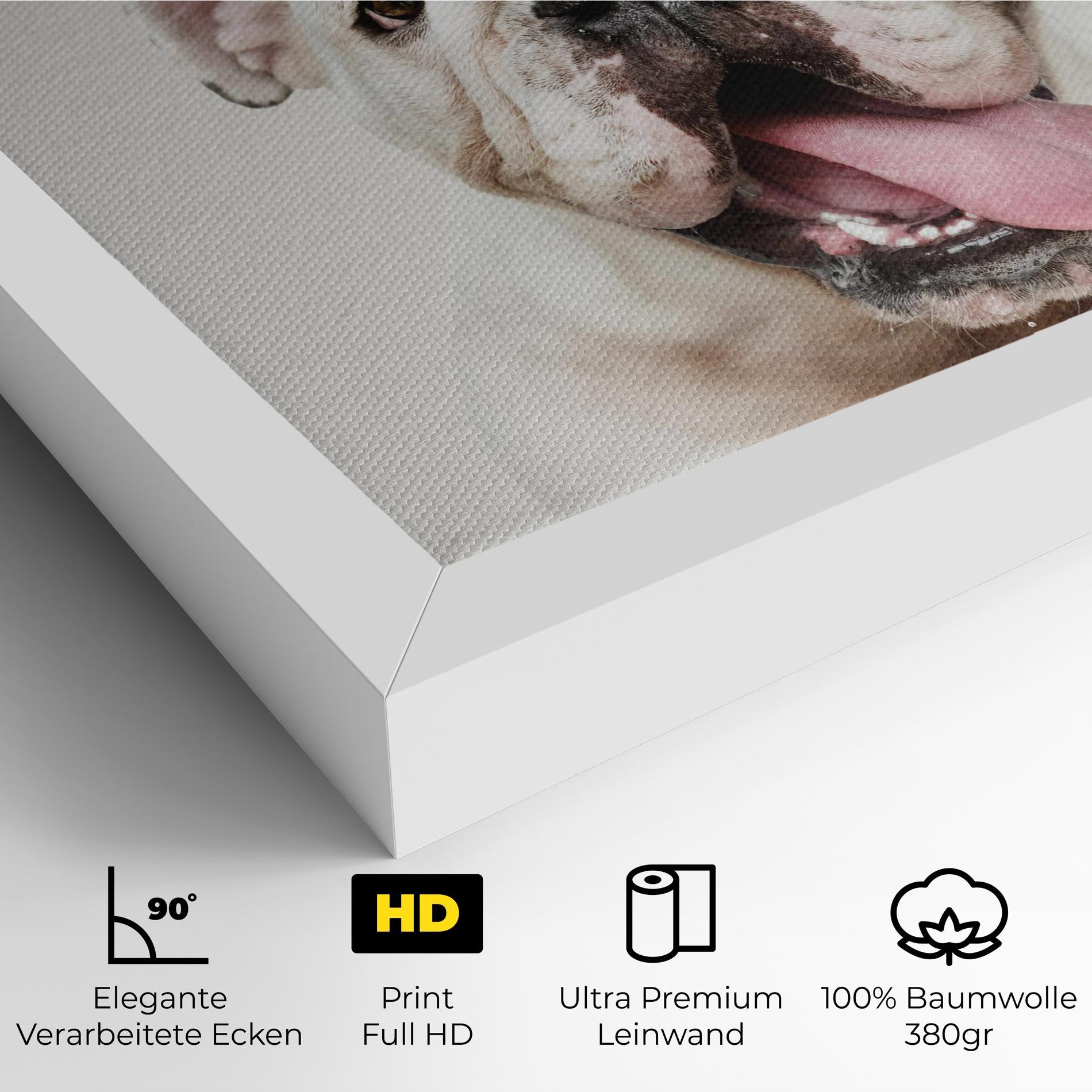 Leinwandbild Bulldog Wearing Crown mockup 4