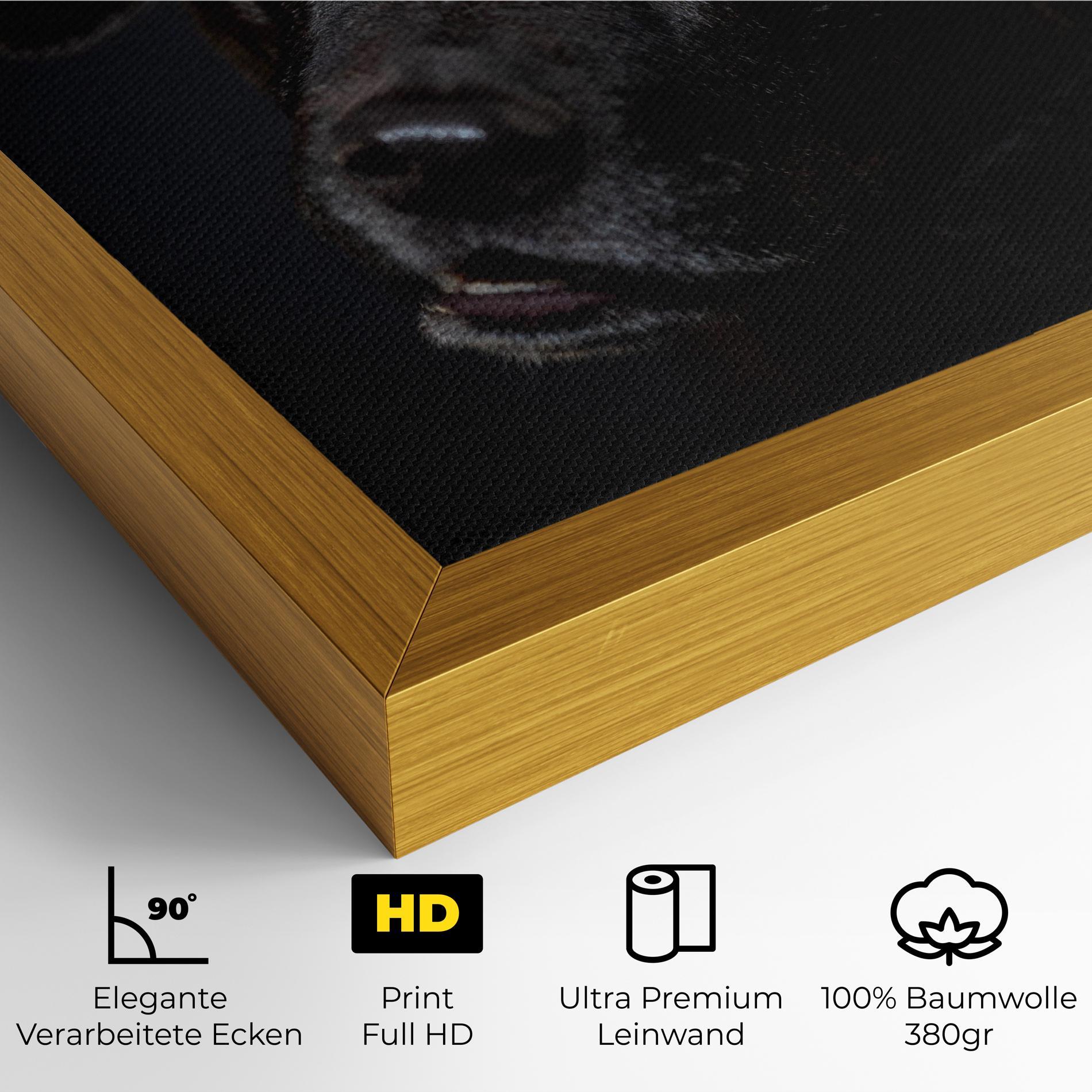 Leinwandbild Black Dog Portrait mockup 4