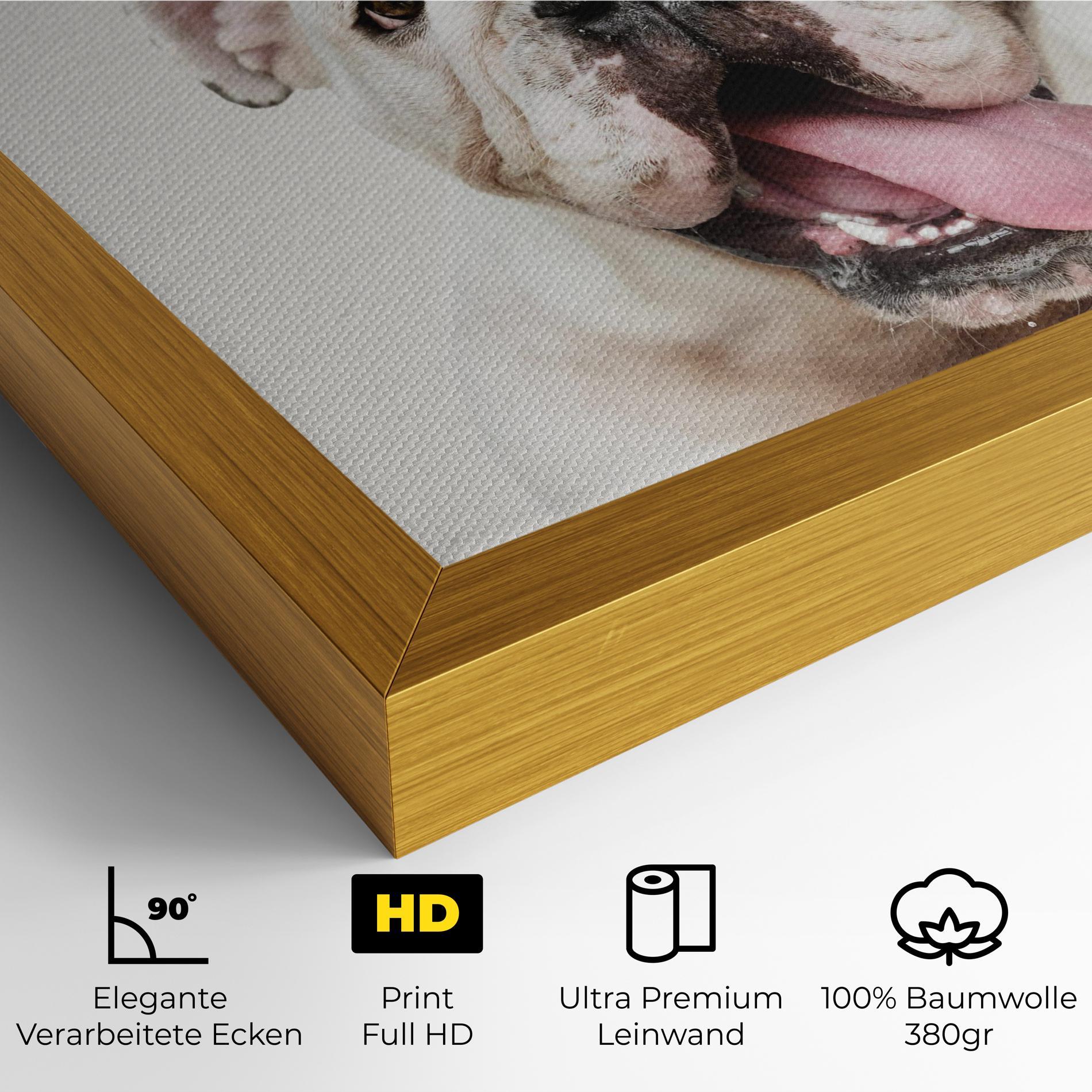 Leinwandbild Bulldog Wearing Crown mockup 4