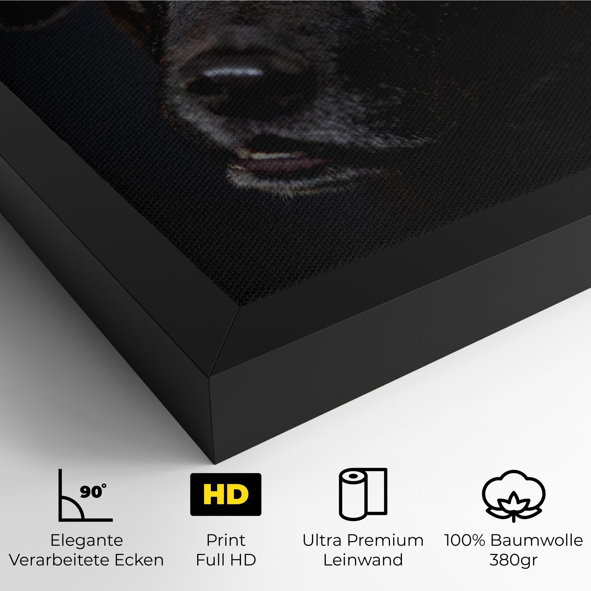 Leinwandbild Black Dog Portrait mockup 4